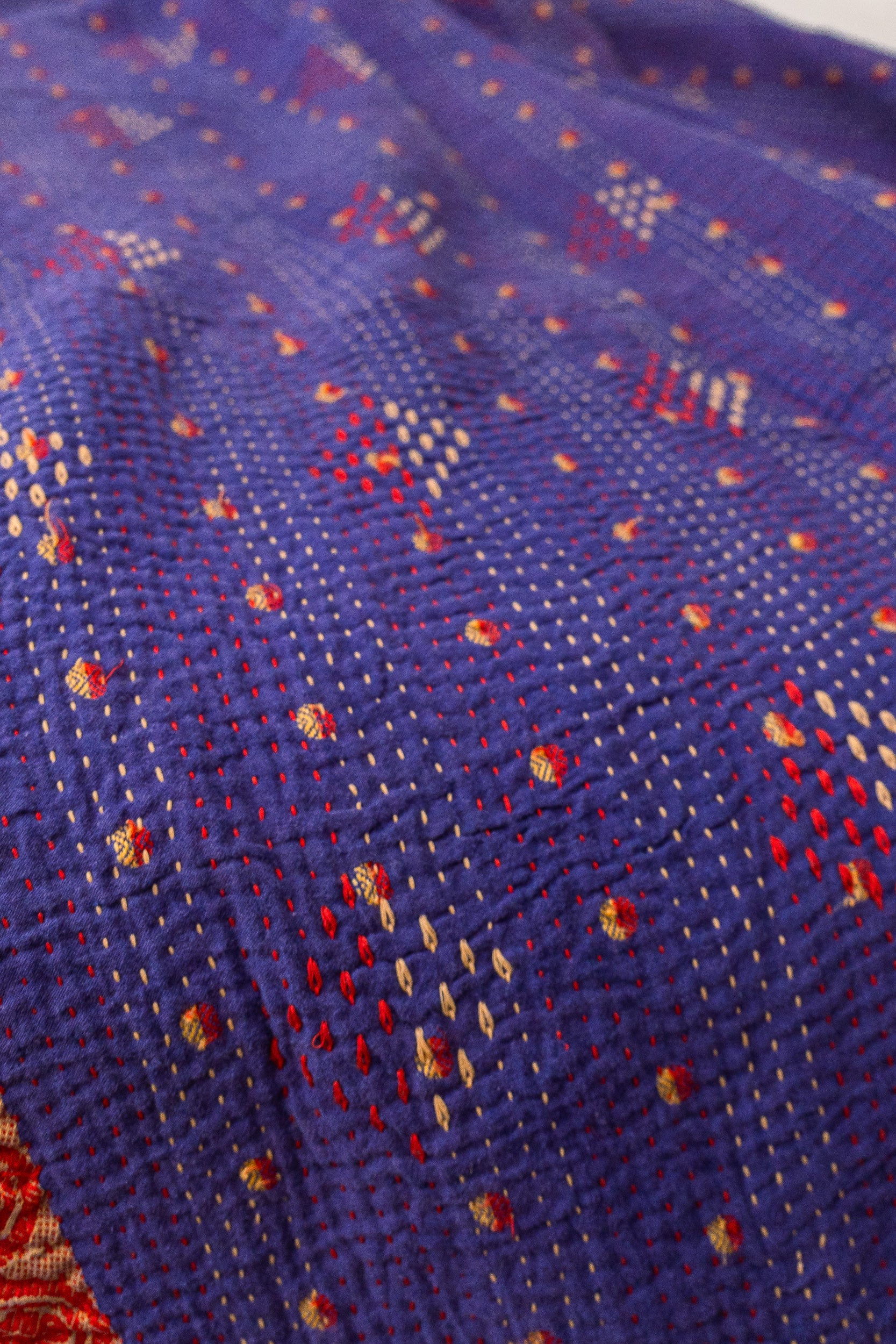 No. 139 Masterpiece Kantha Coverlet Quilt (Queen)