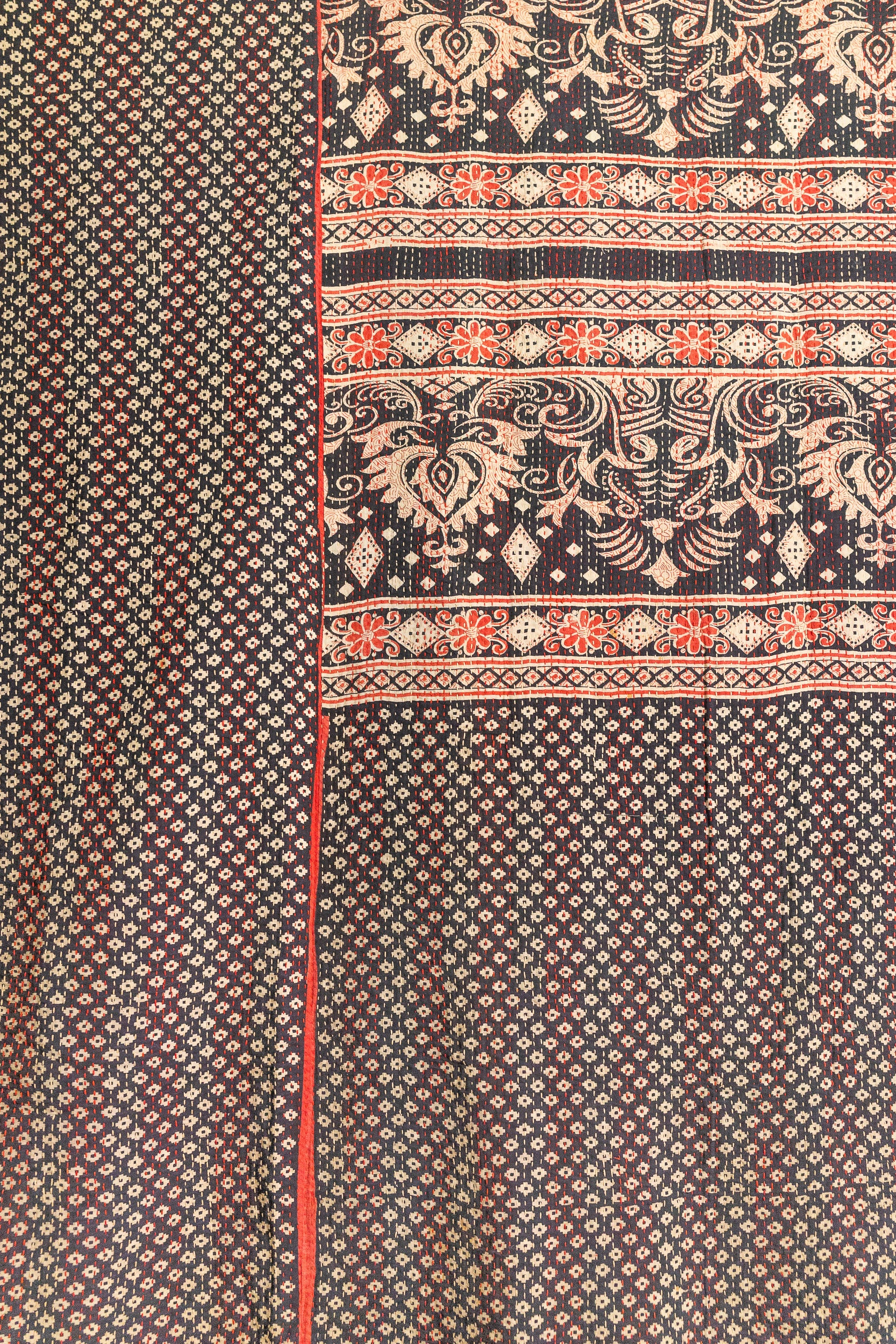 No. 139 Masterpiece Kantha Coverlet Quilt (Queen)