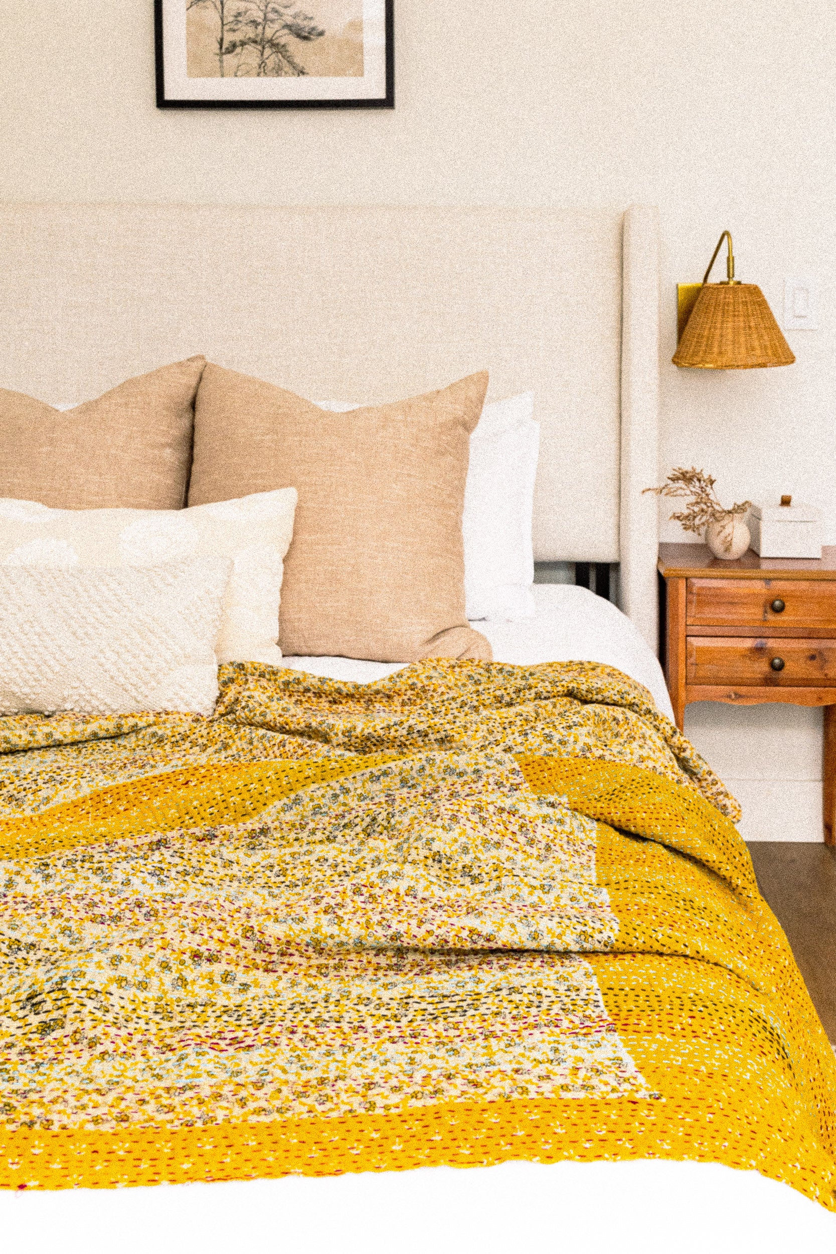 No. 141 Masterpiece Kantha Coverlet Quilt (Twin/Full)
