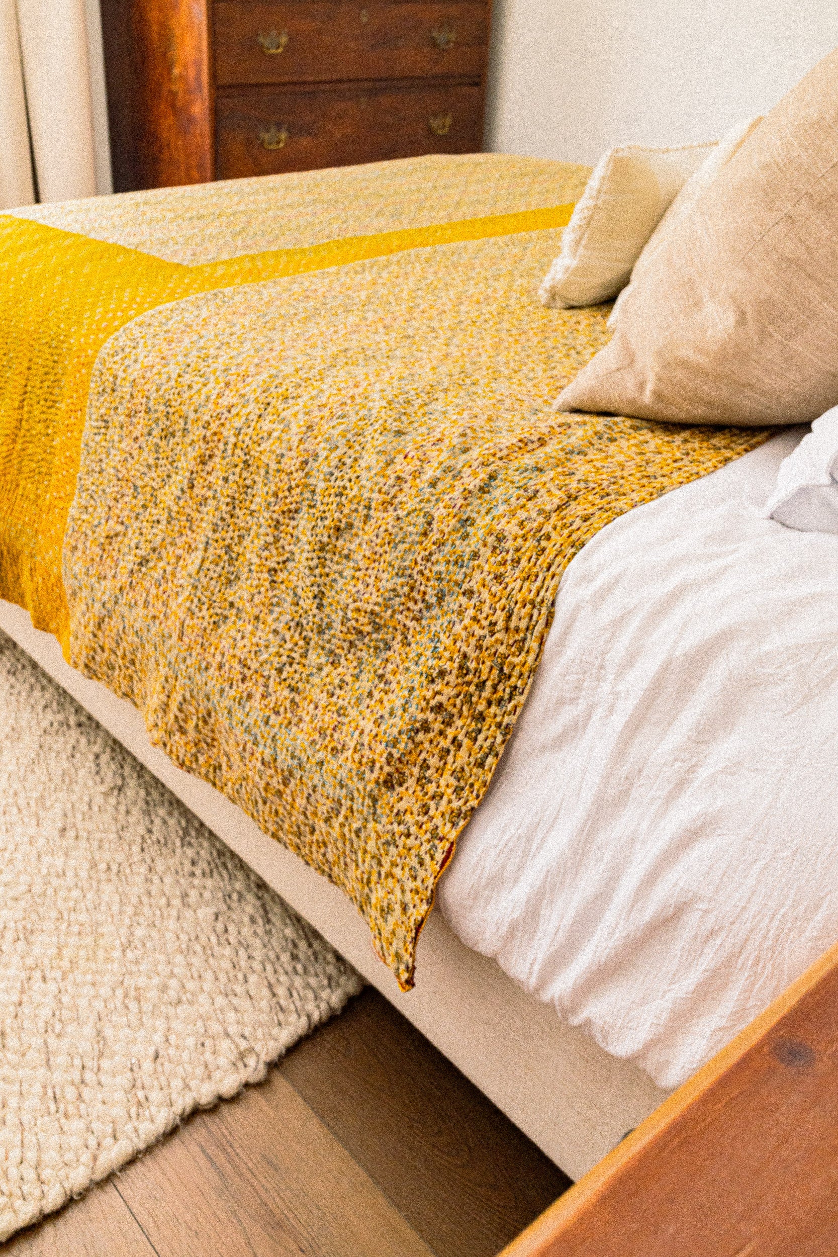 No. 141 Masterpiece Kantha Coverlet Quilt (Twin/Full)