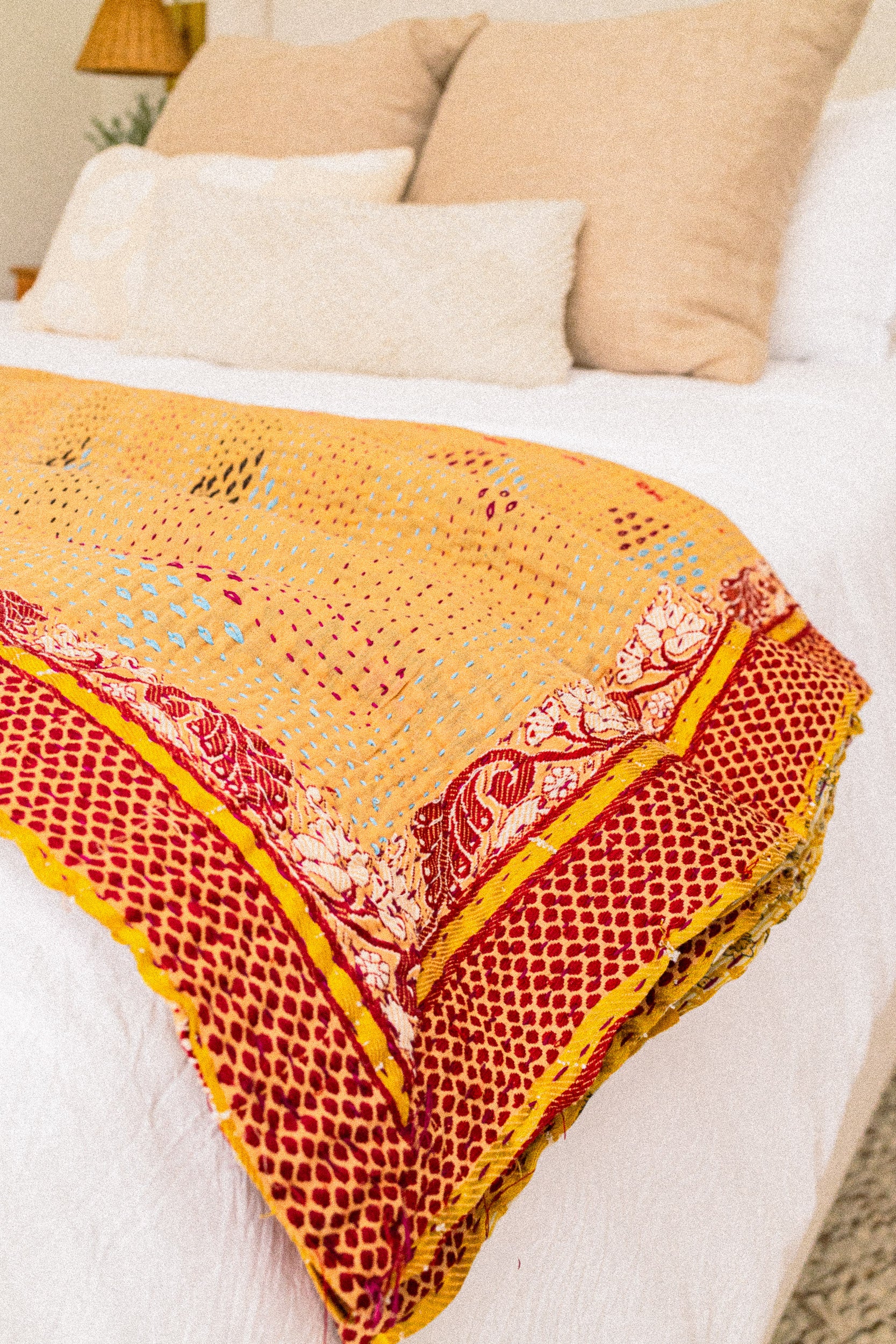No. 141 Masterpiece Kantha Coverlet Quilt (Twin/Full)