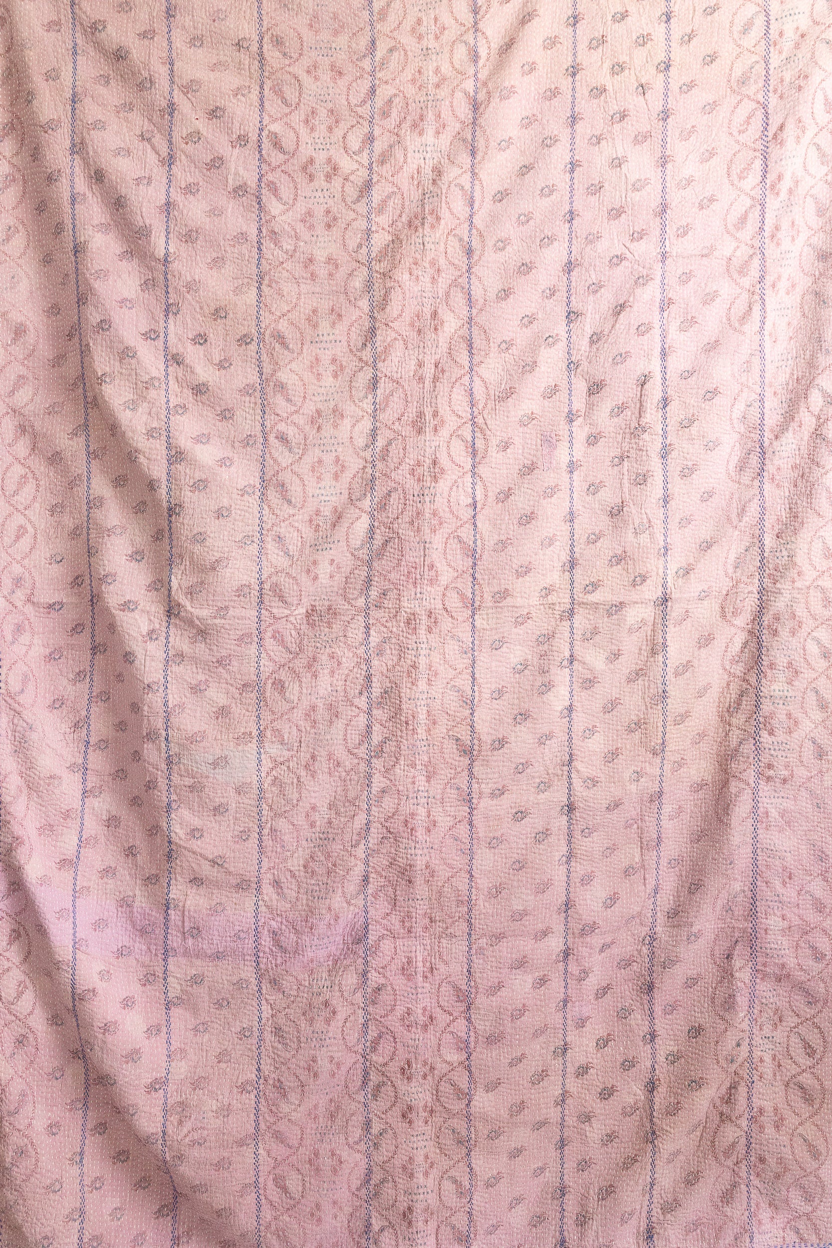 No. 142 Masterpiece Kantha Coverlet Quilt (Queen)