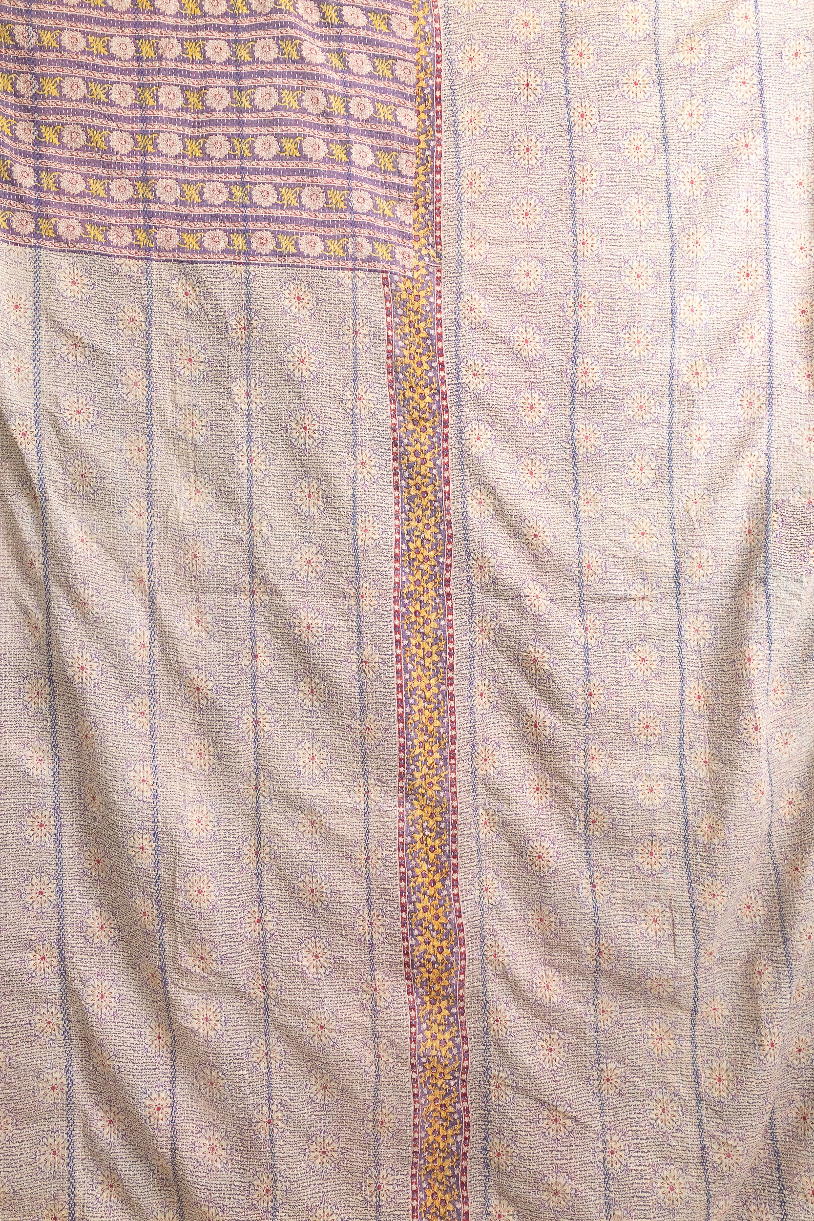 No. 142 Masterpiece Kantha Coverlet Quilt (Queen)