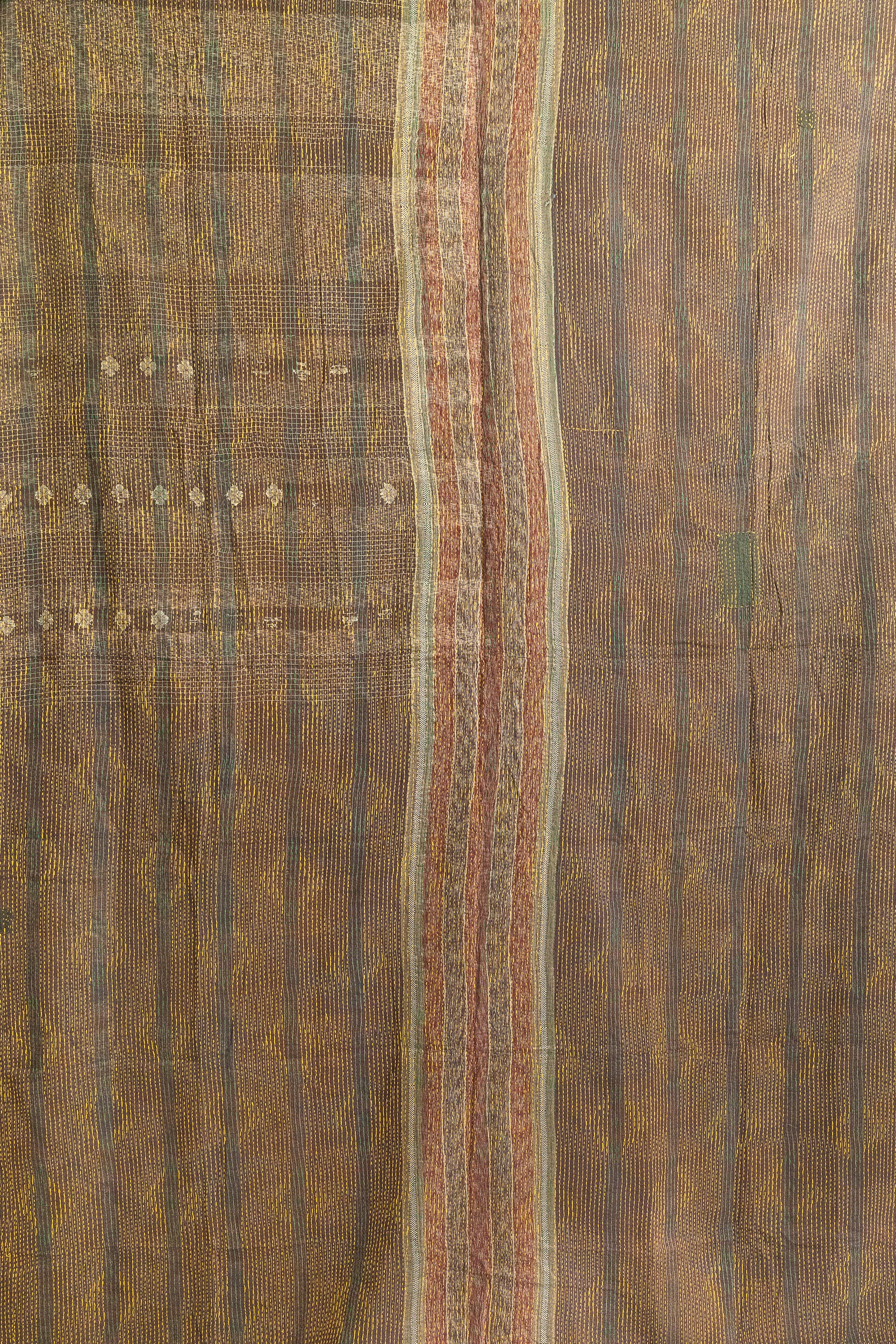 No. 143 Masterpiece Kantha Coverlet Quilt (Queen)