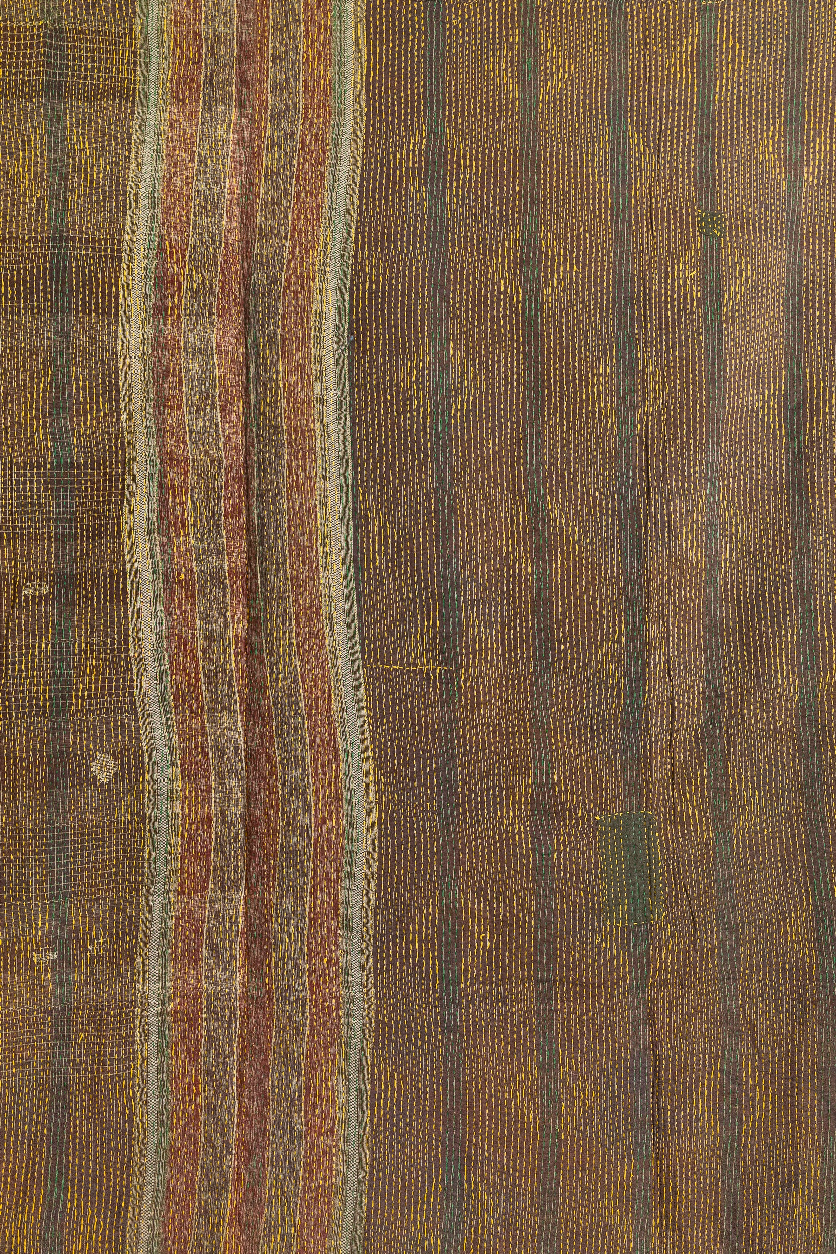 No. 143 Masterpiece Kantha Coverlet Quilt (Queen)