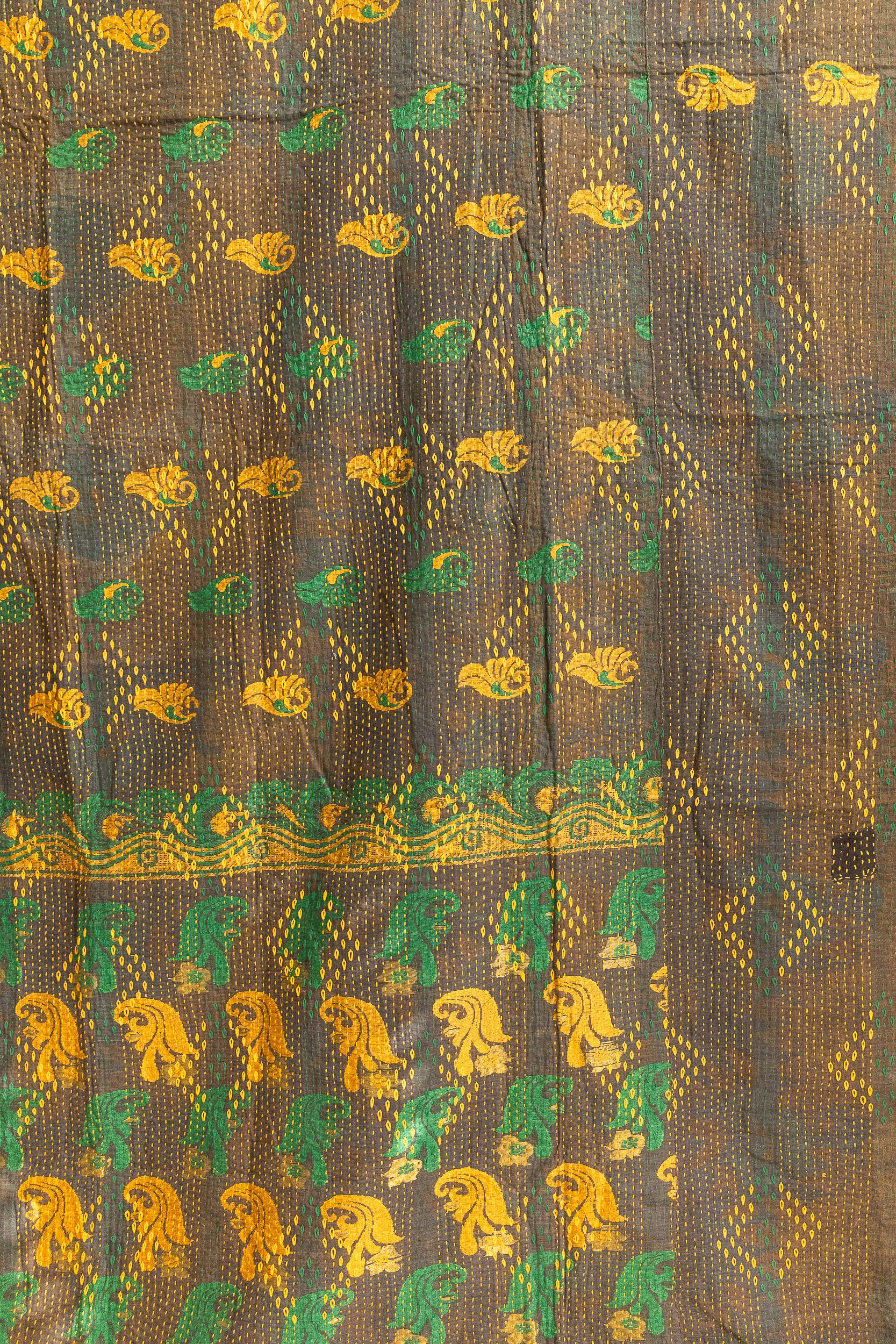 No. 143 Masterpiece Kantha Coverlet Quilt (Queen)