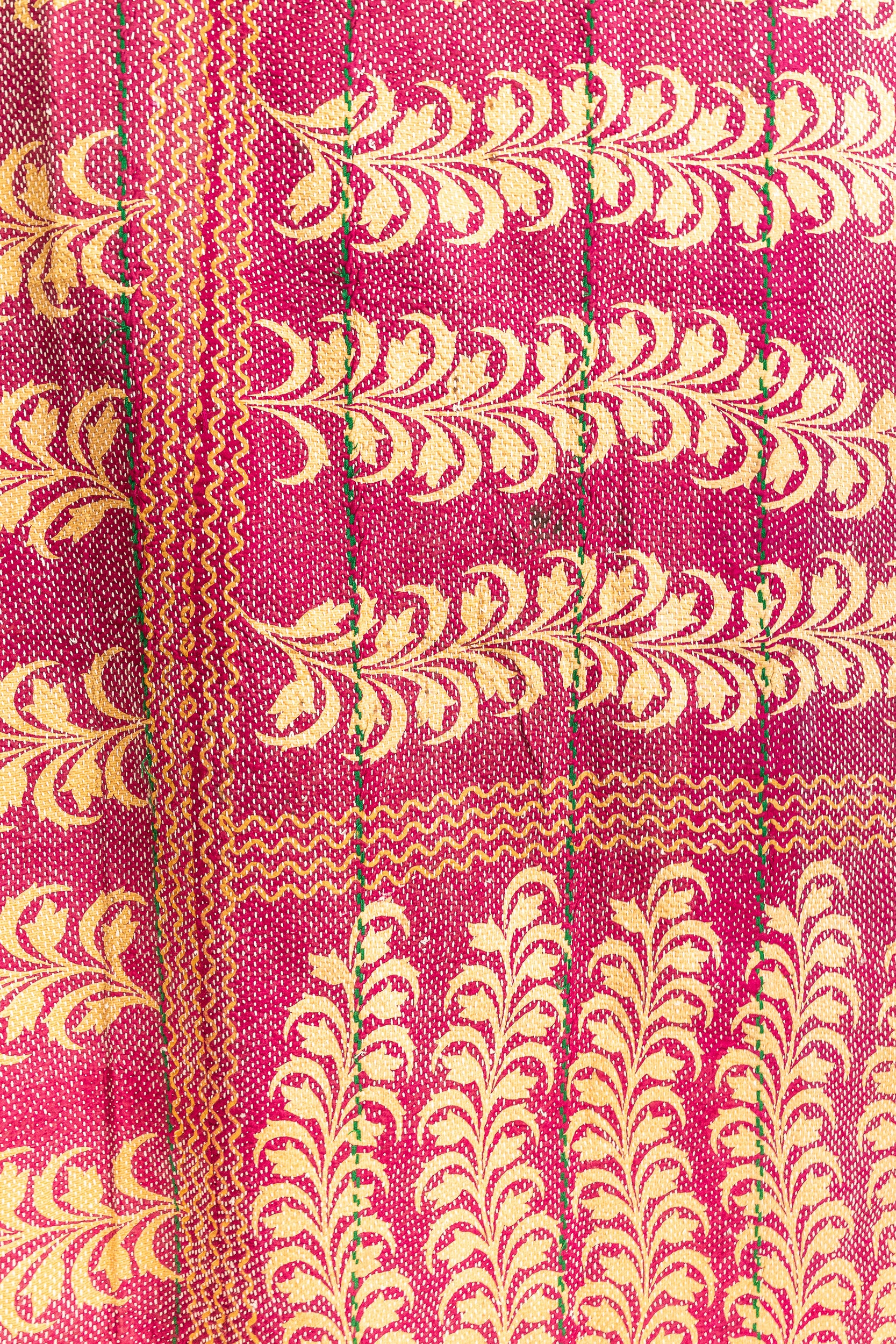 No. 144 Masterpiece Kantha Coverlet Quilt (Queen)