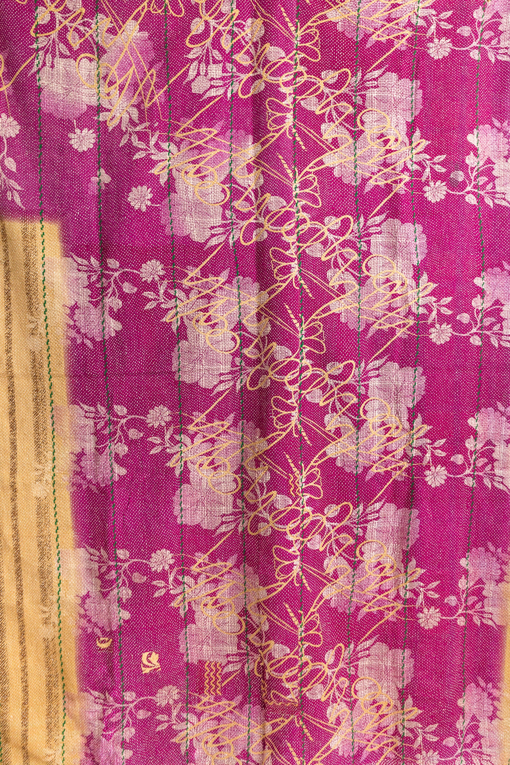 No. 144 Masterpiece Kantha Coverlet Quilt (Queen)