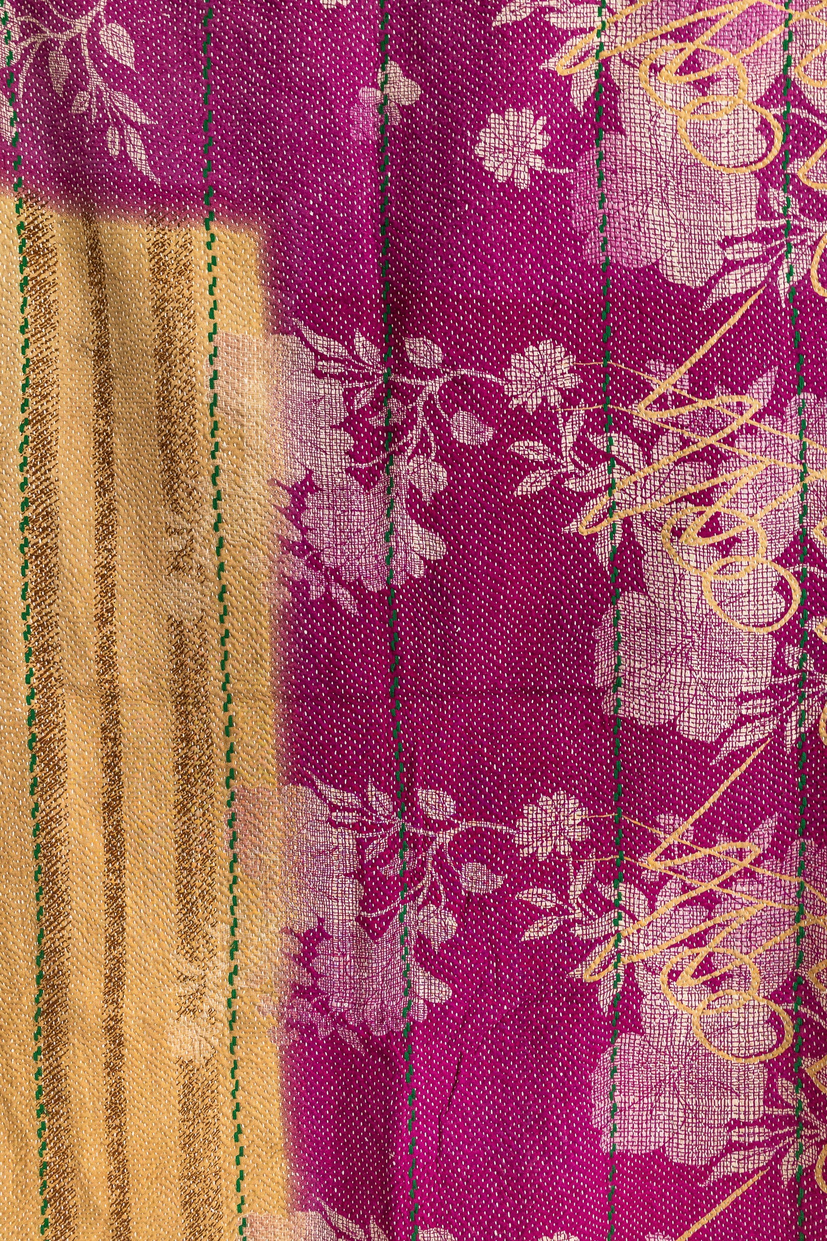 No. 144 Masterpiece Kantha Coverlet Quilt (Queen)