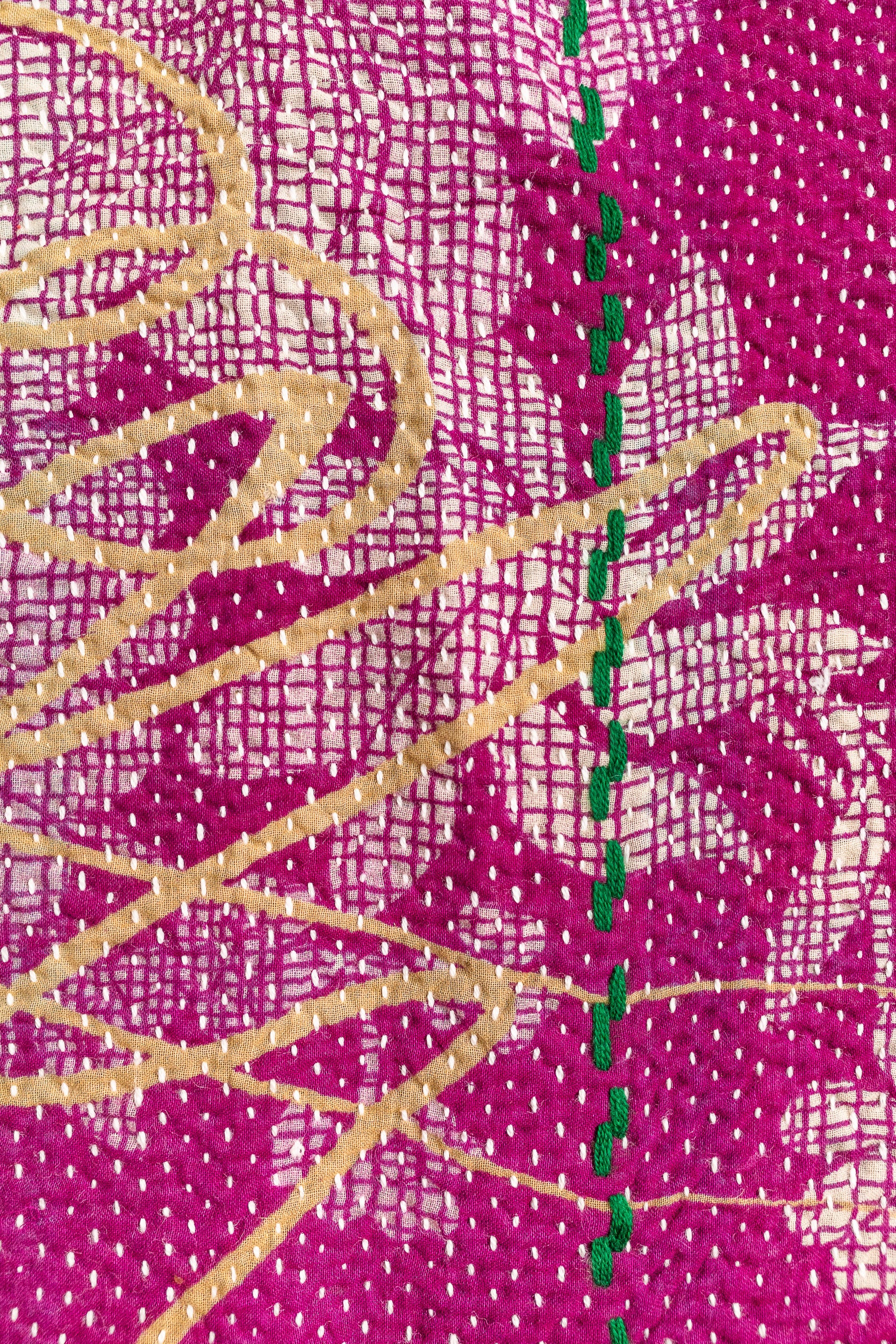 No. 144 Masterpiece Kantha Coverlet Quilt (Queen)