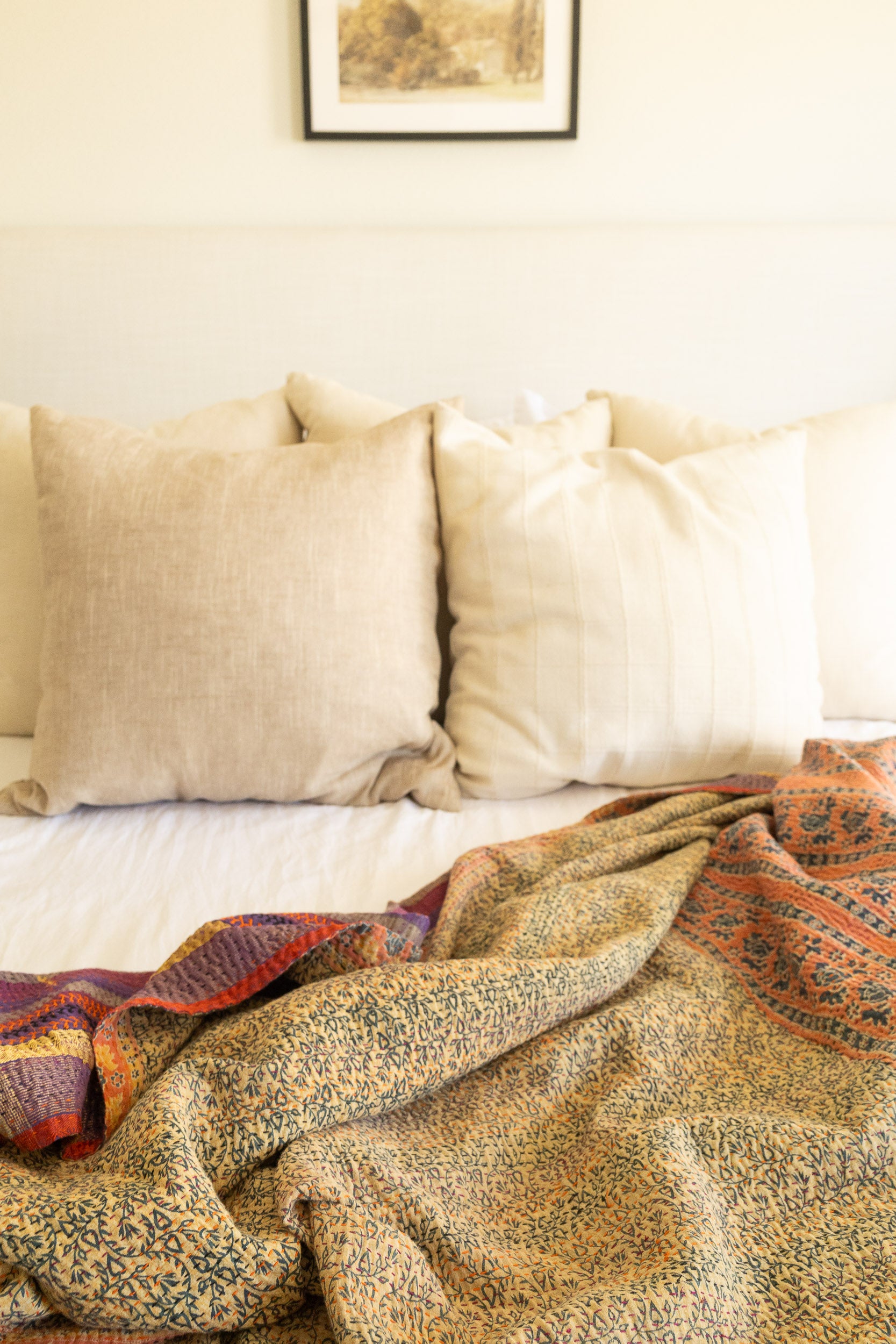 No. 145 Masterpiece Kantha Coverlet Quilt (Queen)
