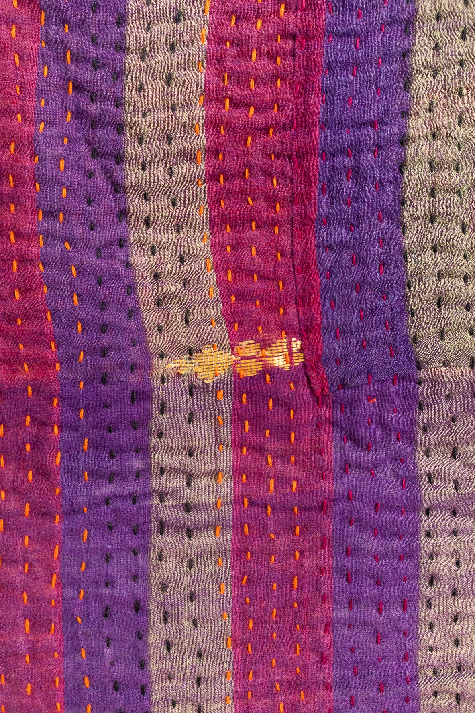 No. 145 Masterpiece Kantha Coverlet Quilt (Queen)
