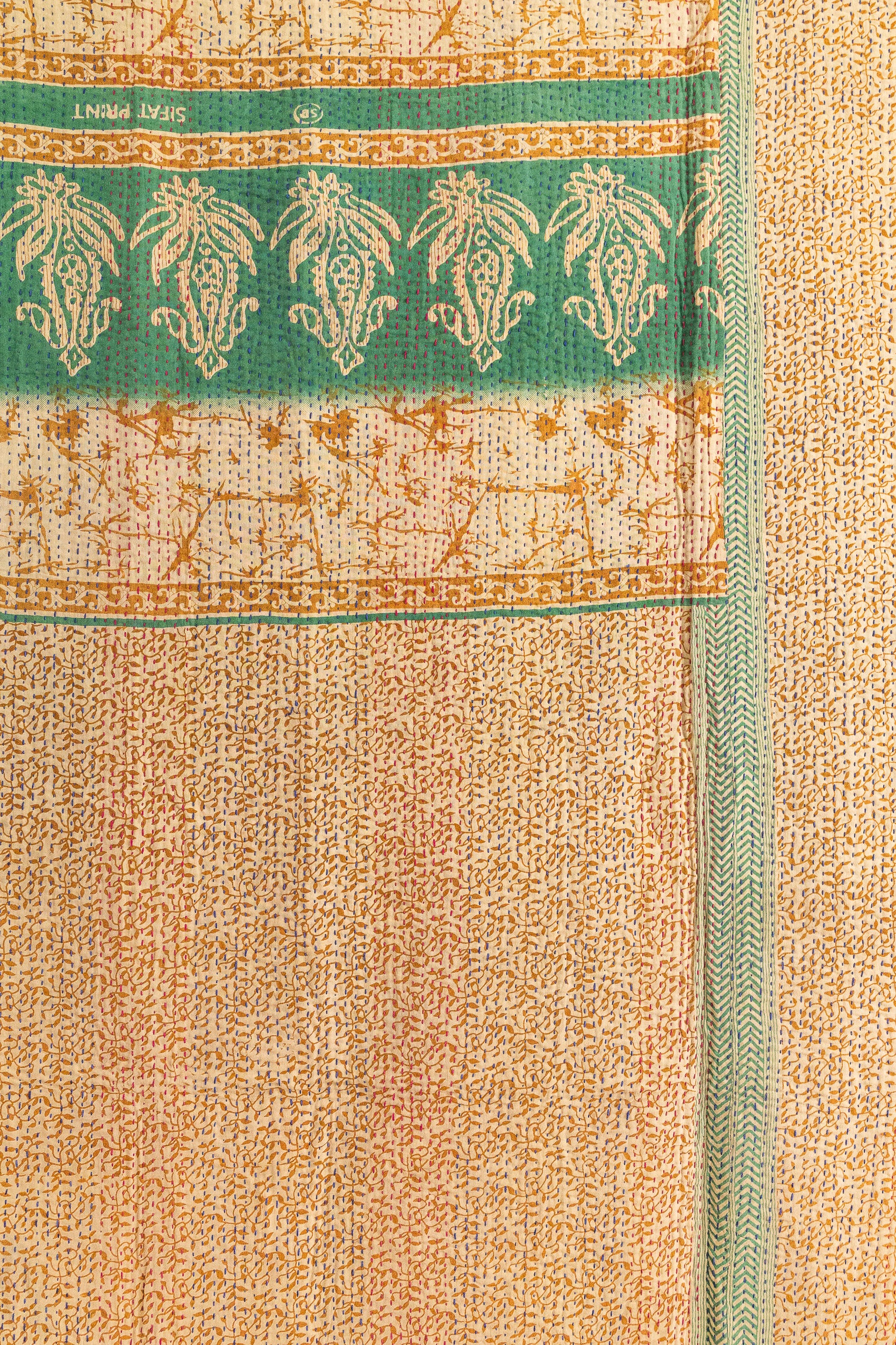 No. 146 Masterpiece Kantha Coverlet Quilt (Queen)