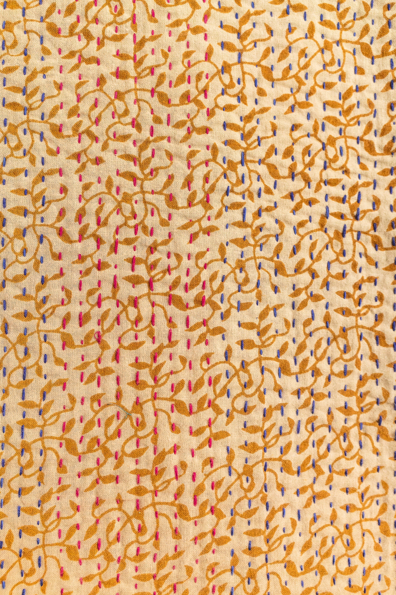 No. 146 Masterpiece Kantha Coverlet Quilt (Queen)