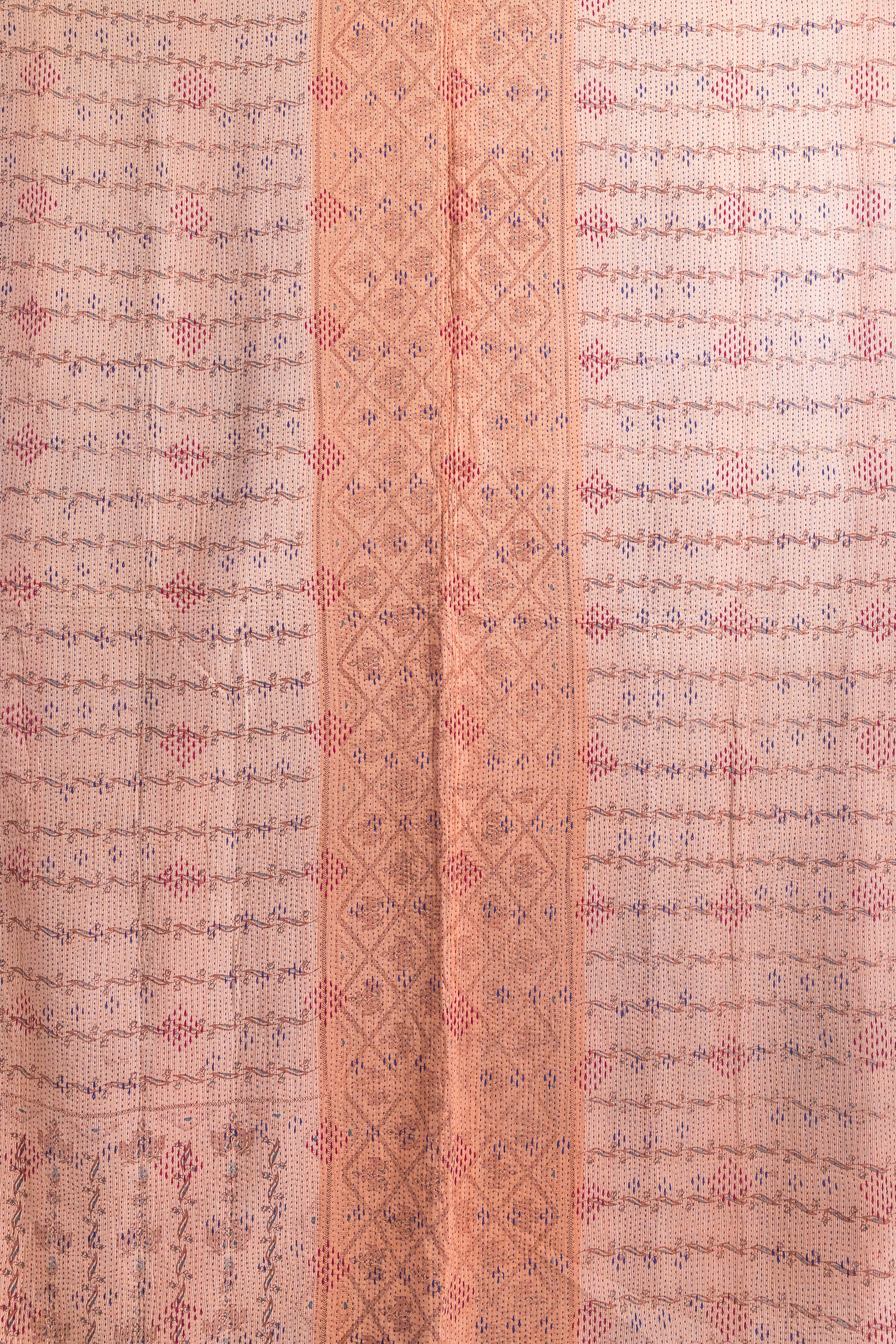 No. 146 Masterpiece Kantha Coverlet Quilt (Queen)