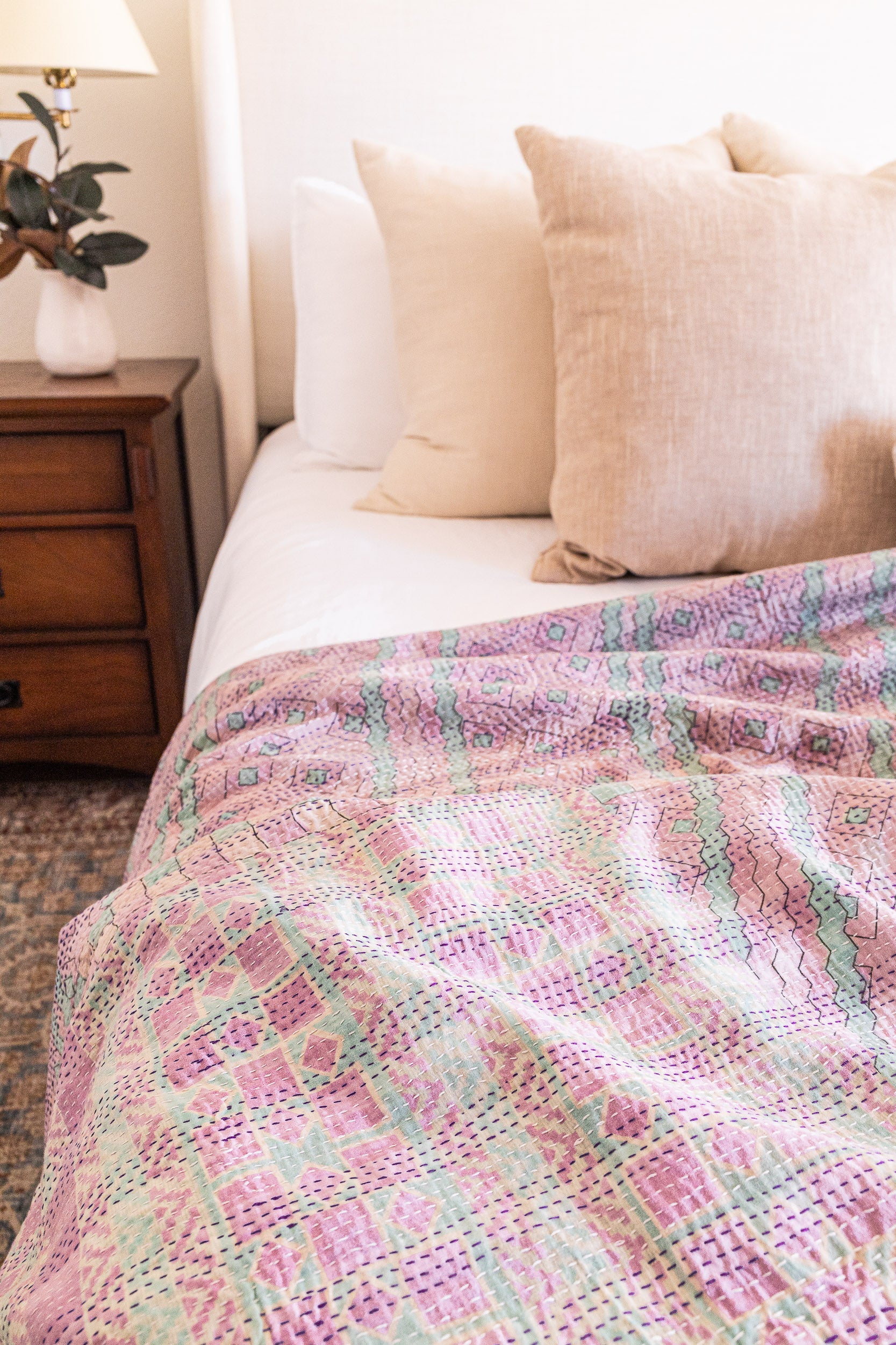 No. 149 Masterpiece Kantha Coverlet Quilt (Twin/Full)