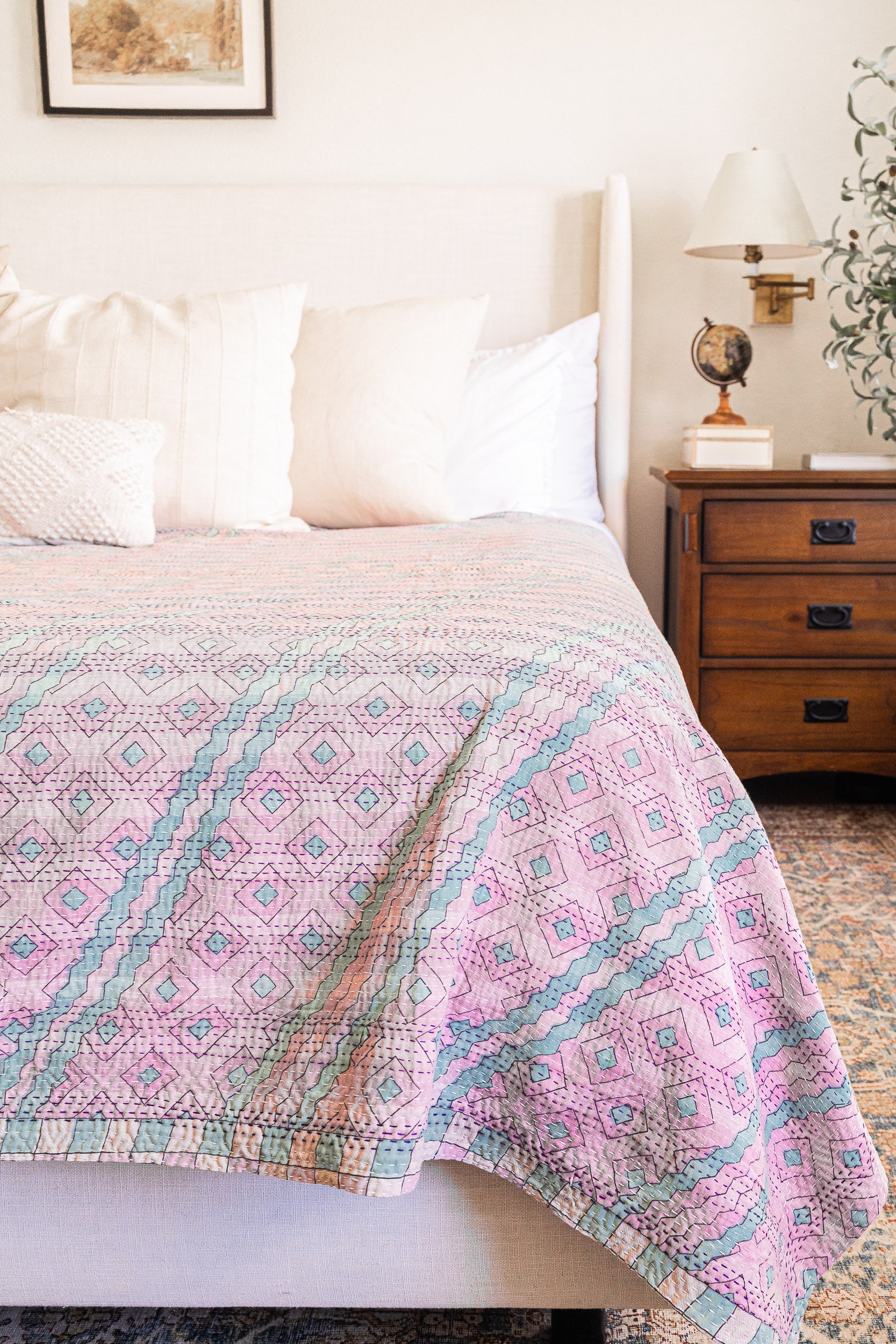 No. 149 Masterpiece Kantha Coverlet Quilt (Twin/Full)