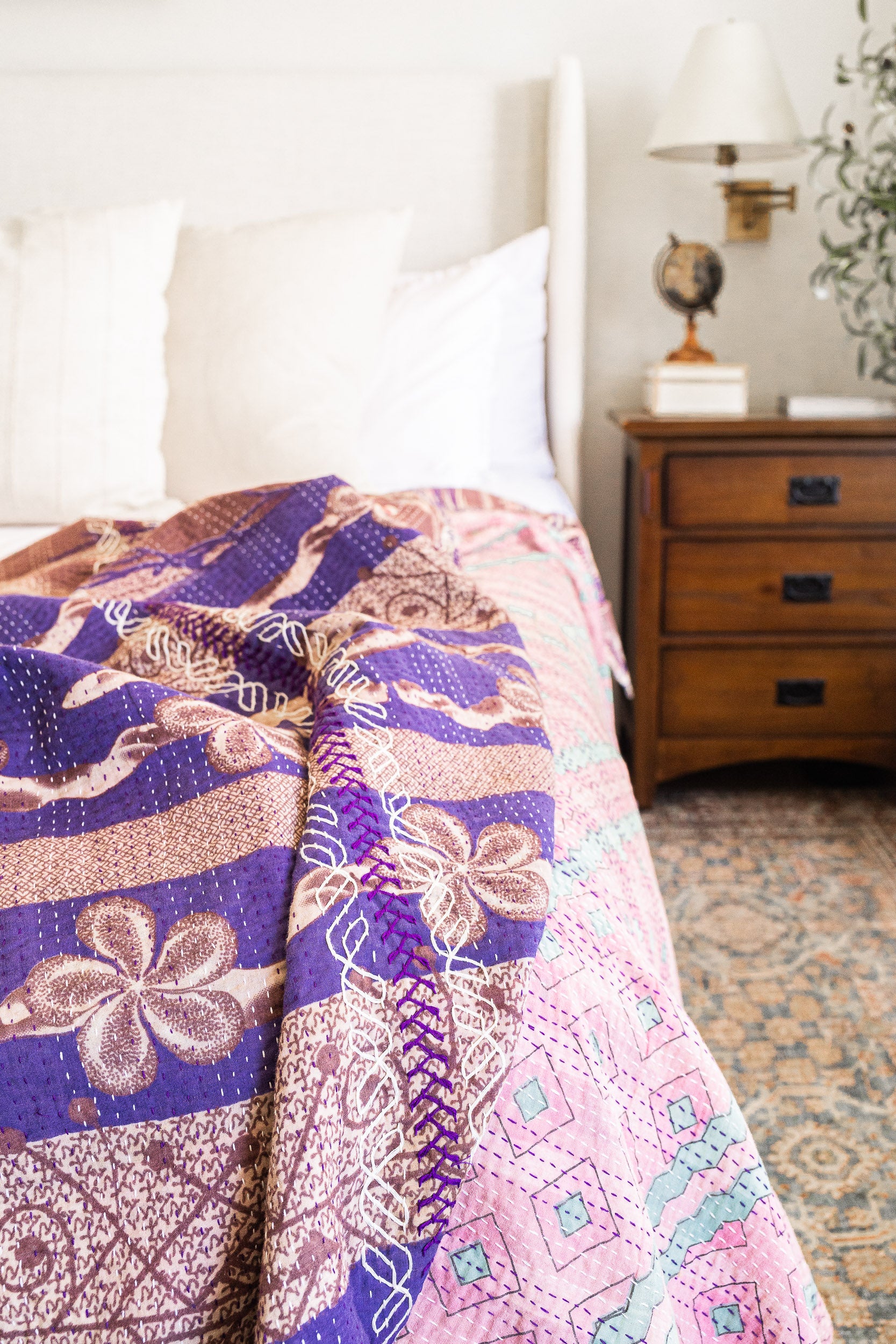 No. 149 Masterpiece Kantha Coverlet Quilt (Twin/Full)
