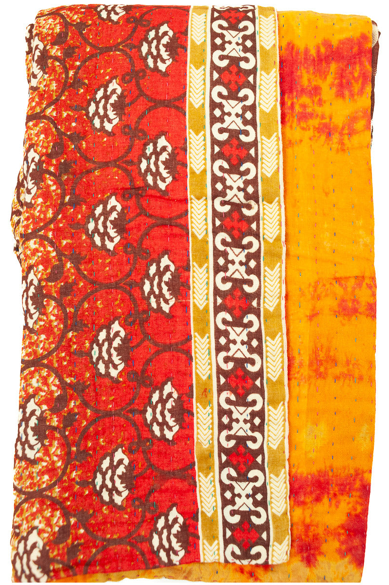 Kantha Throw Bed Quilt