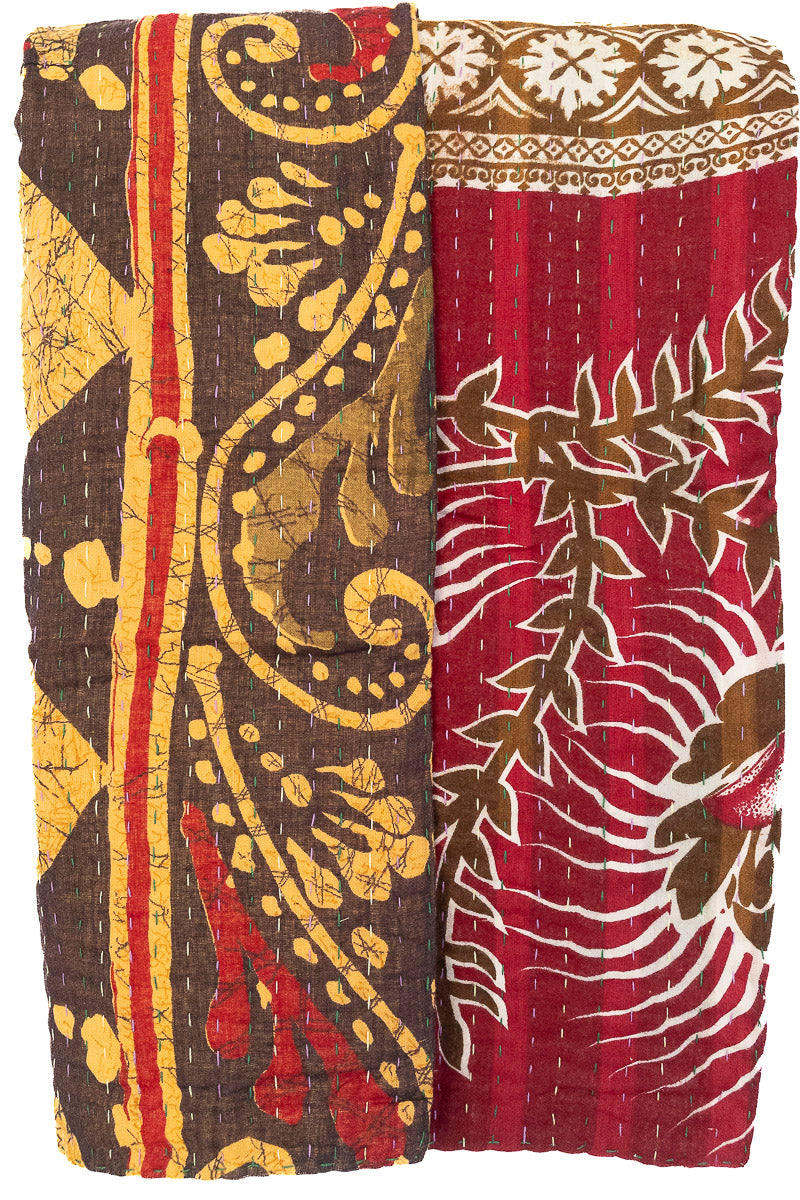 Kantha Throw Bed Quilt