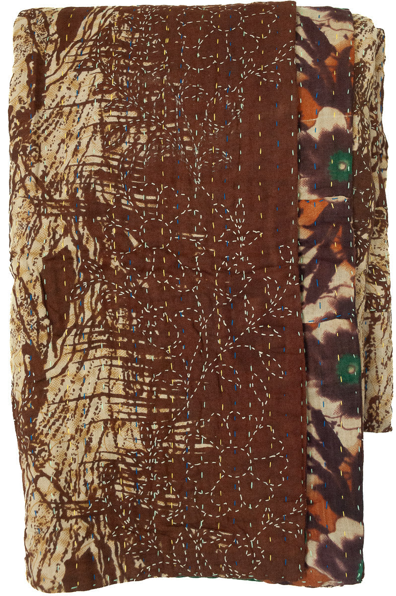 Kantha Throw Bed Quilt