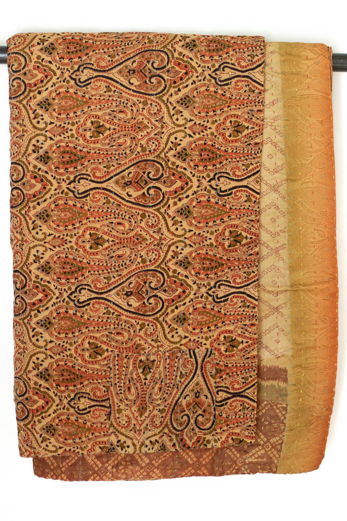 Kantha Silk Throw Blanket