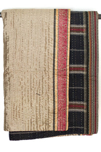 Kantha Silk Throw Blanket