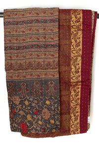 Kantha Silk Throw Blanket
