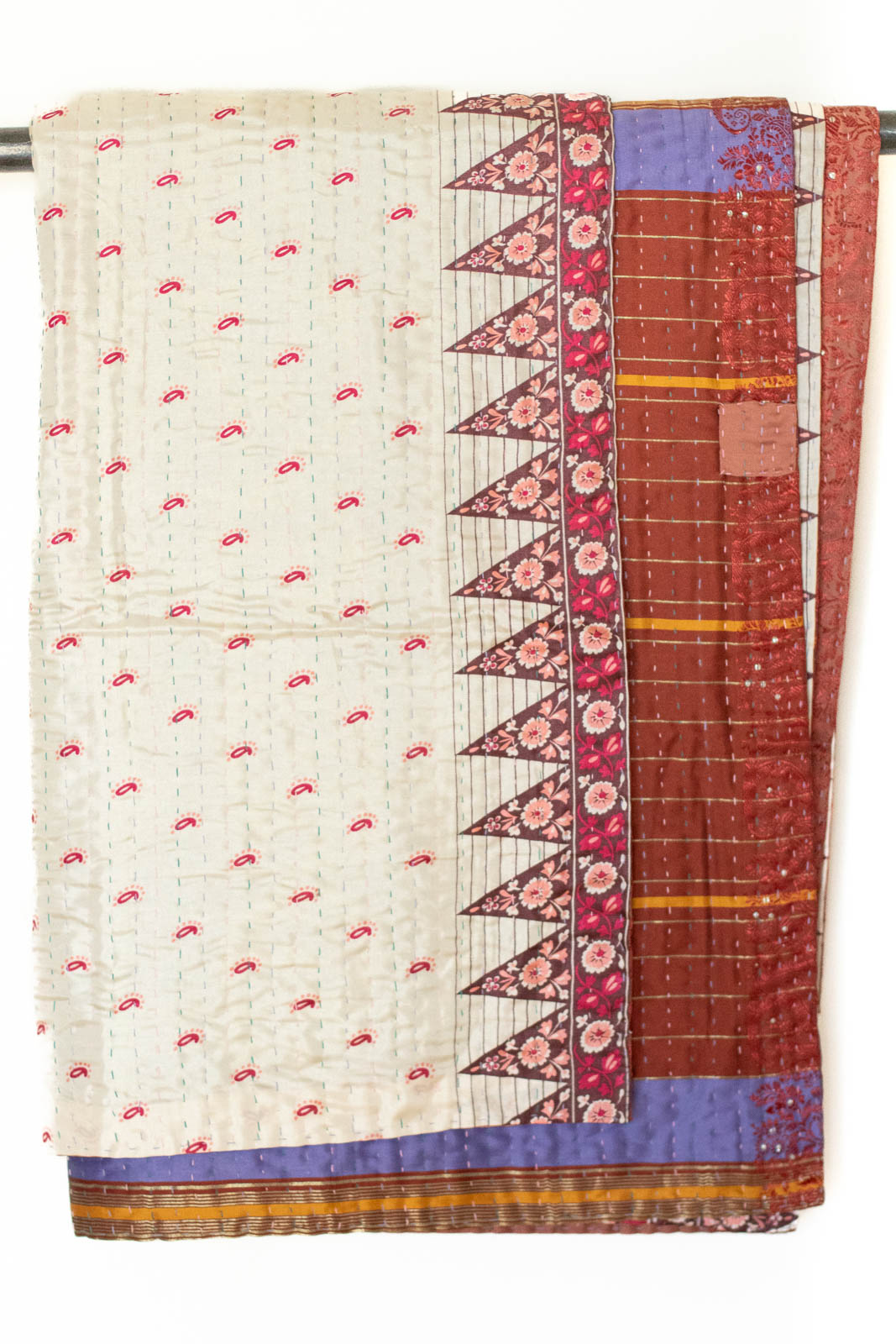 Kantha Silk Throw Blanket