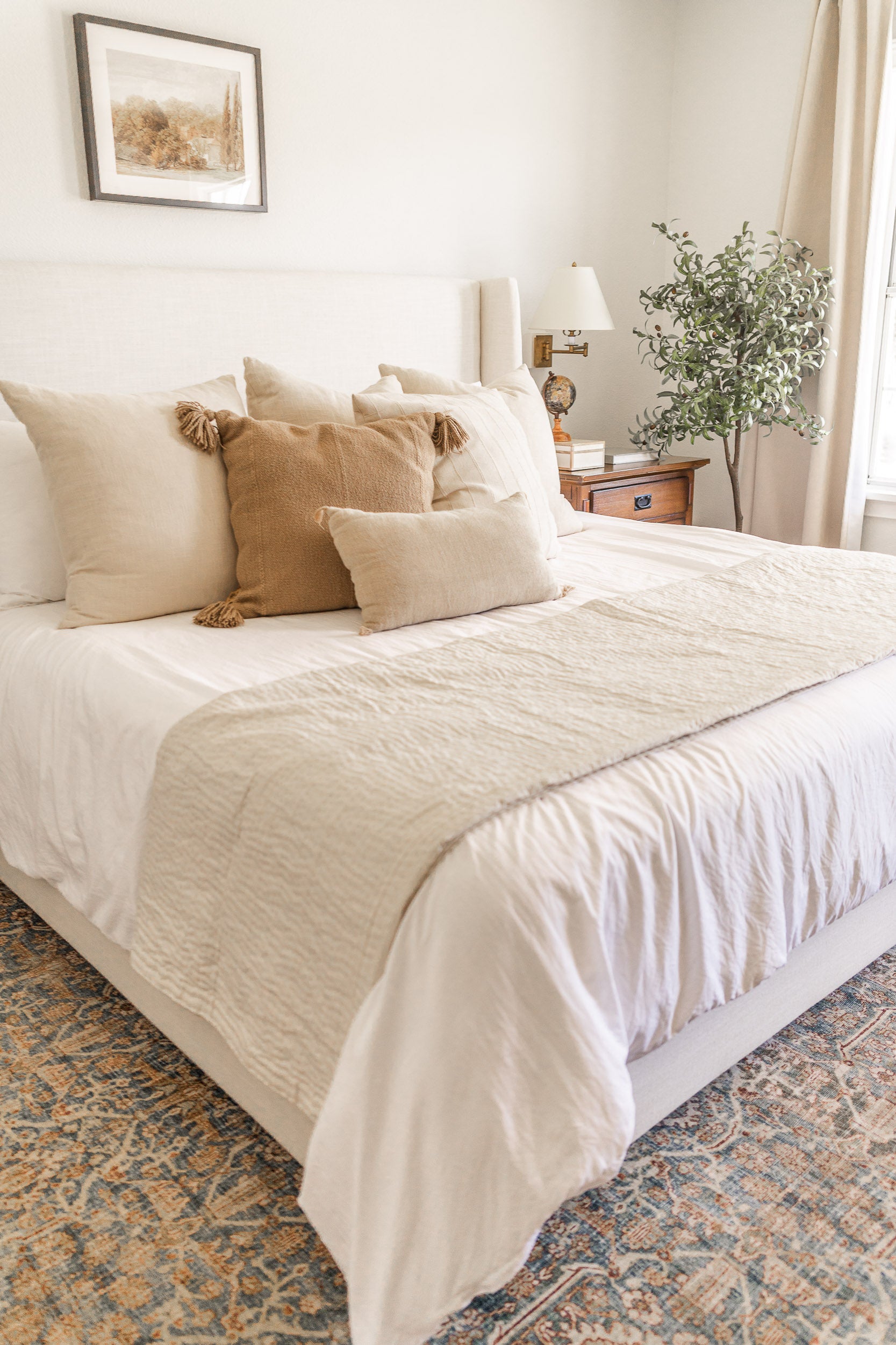 Simplicity Kantha Bed Quilt — Natural Ivory (Queen & King)