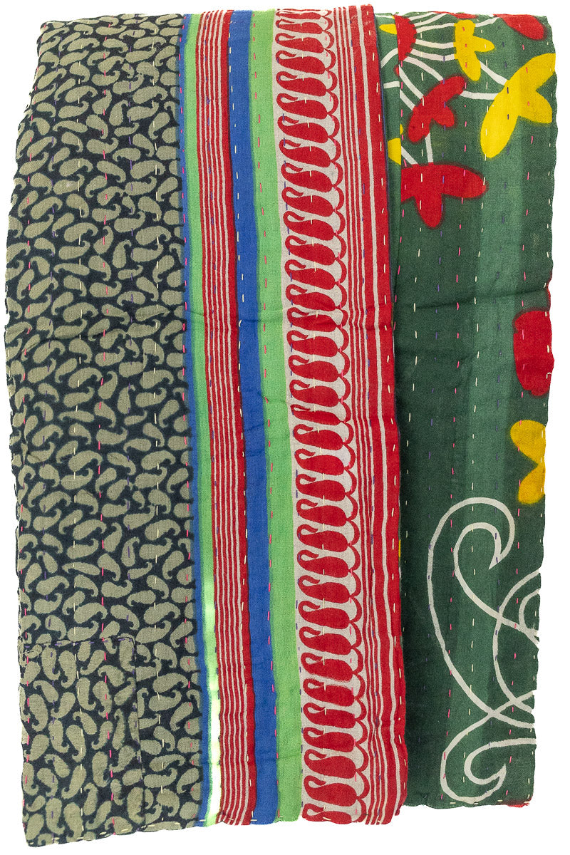 Kantha Throw Bed Quilt