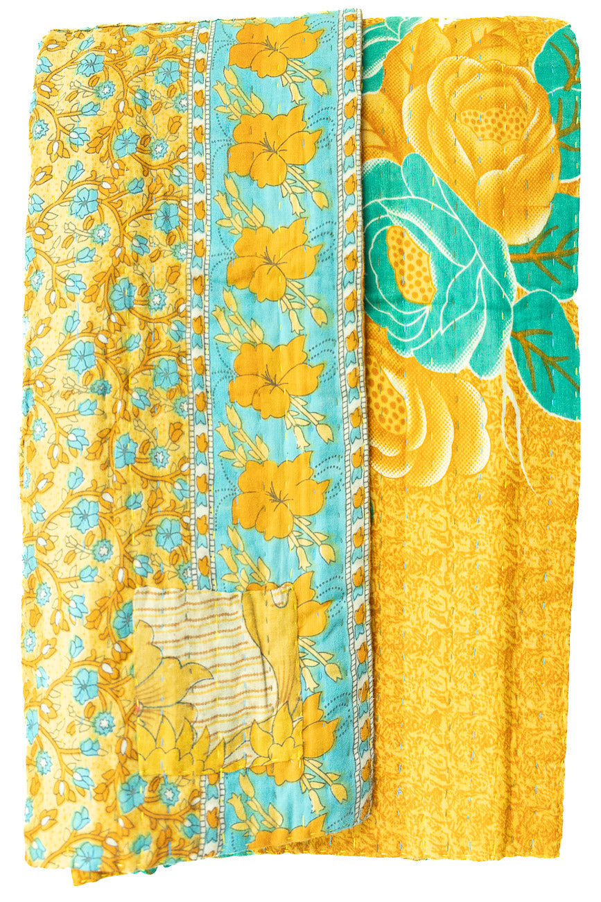 Kantha Throw Bed Quilt