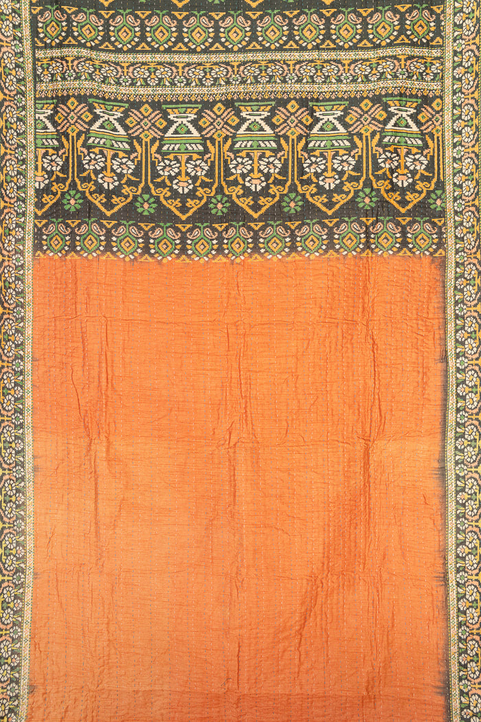 Kantha Silk Throw Blanket