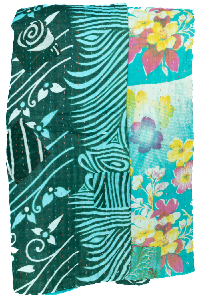 Embrace Kantha Throw Blanket