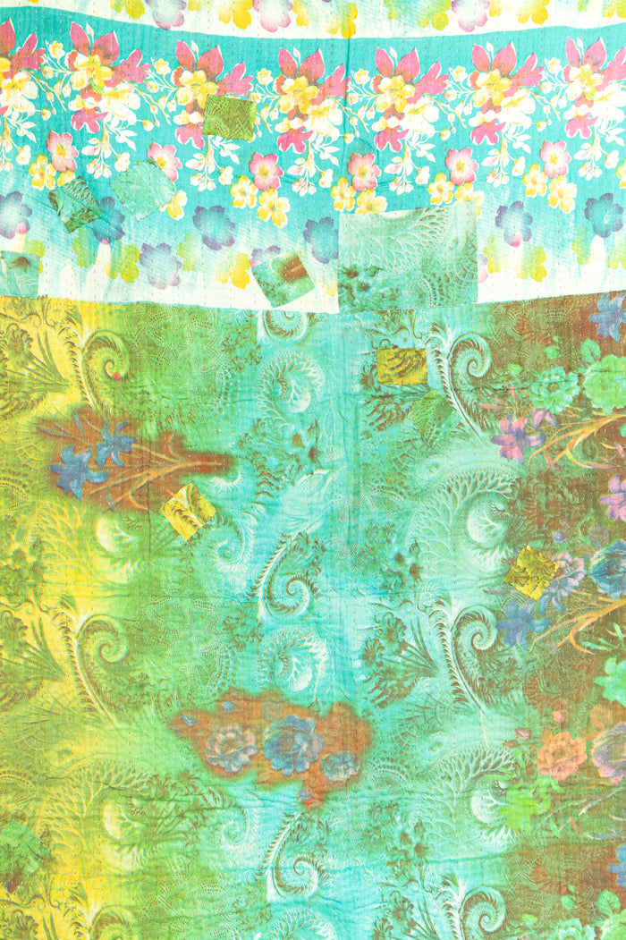 Embrace Kantha Throw Blanket