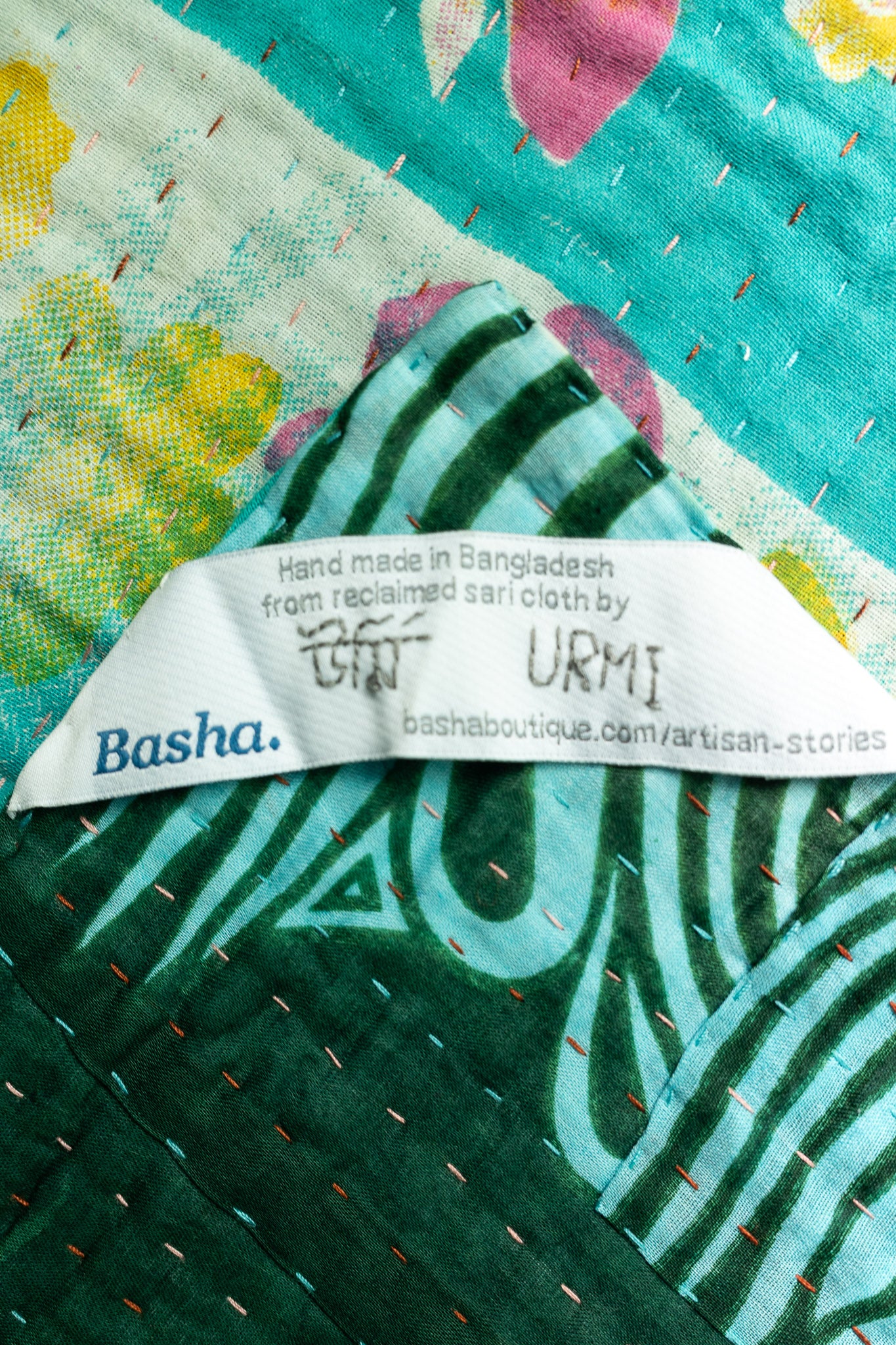 Embrace Kantha Throw Blanket