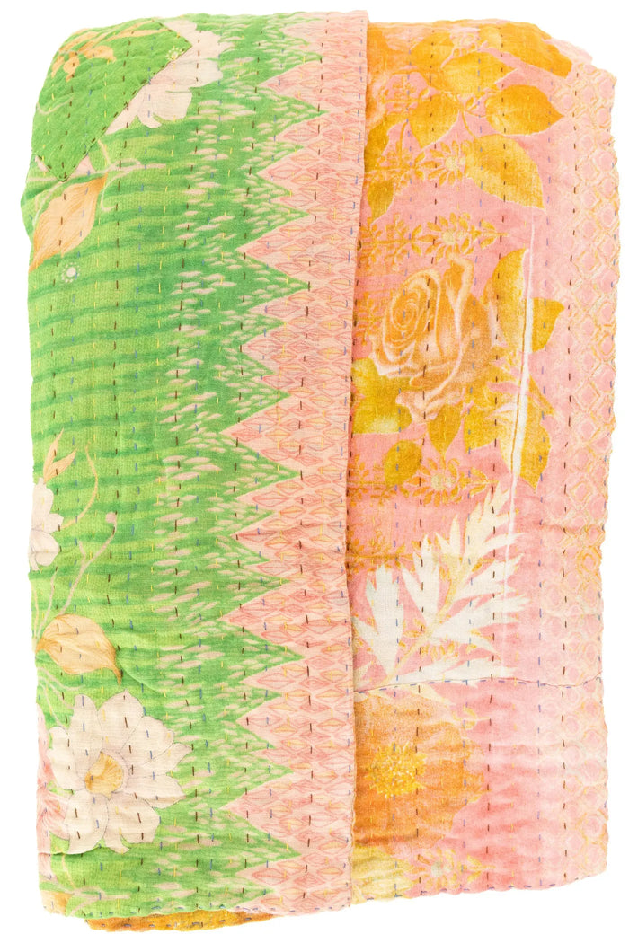 Encourage No. 1 Large Kantha Throw Blanket