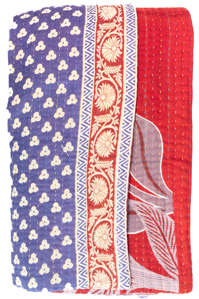 Encourage No. 3 Large Kantha Throw Blanket