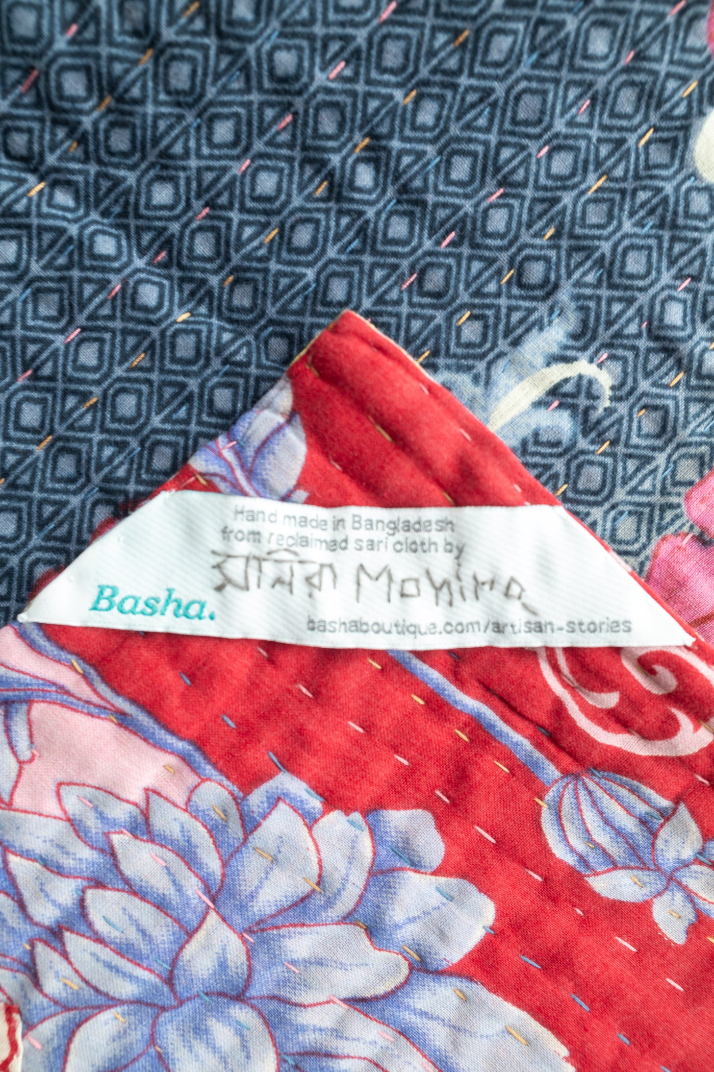 Encourage No. 4 Large Kantha Throw Blanket
