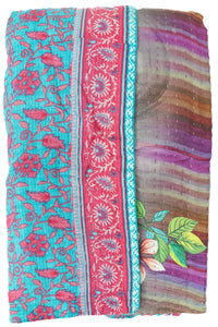 Kantha Large Throw Blanket