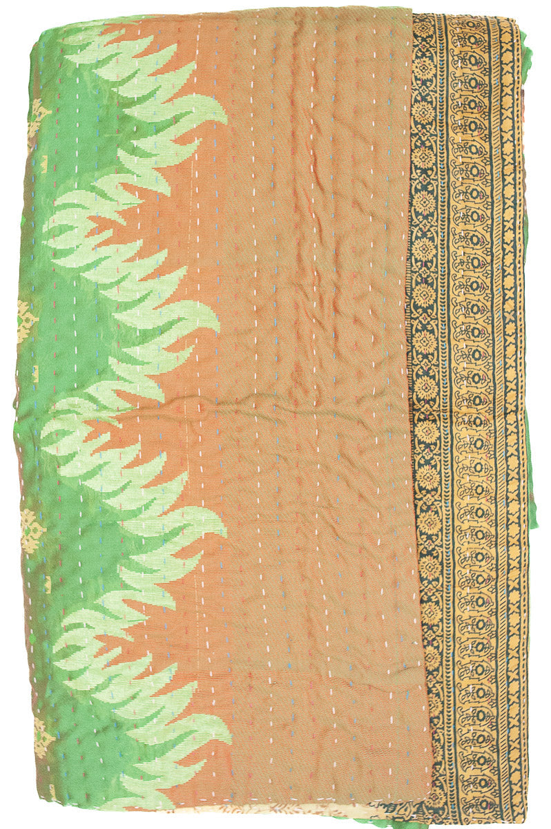 Kantha Silk Throw Blanket