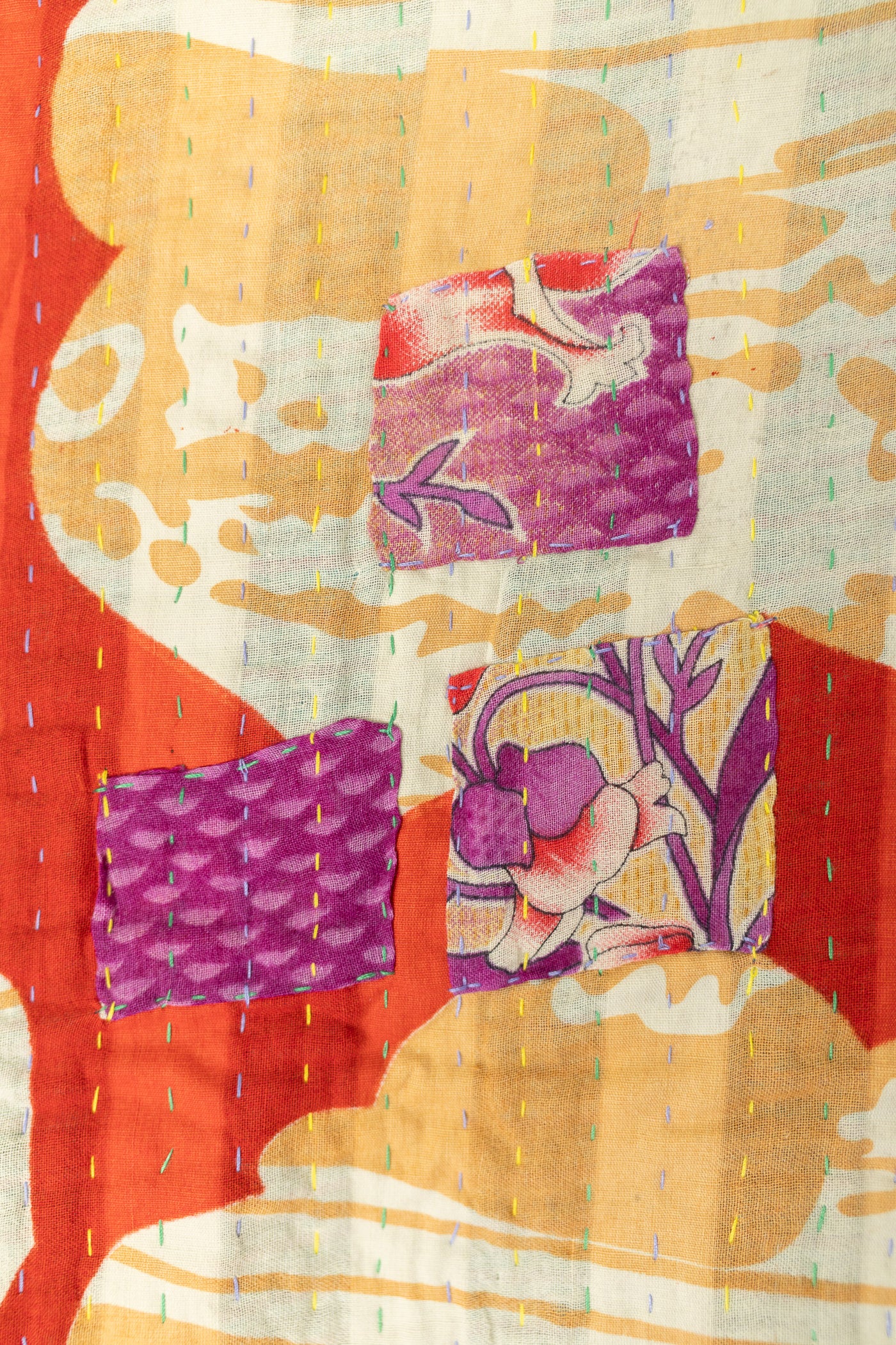 Energetic Kantha Throw Blanket