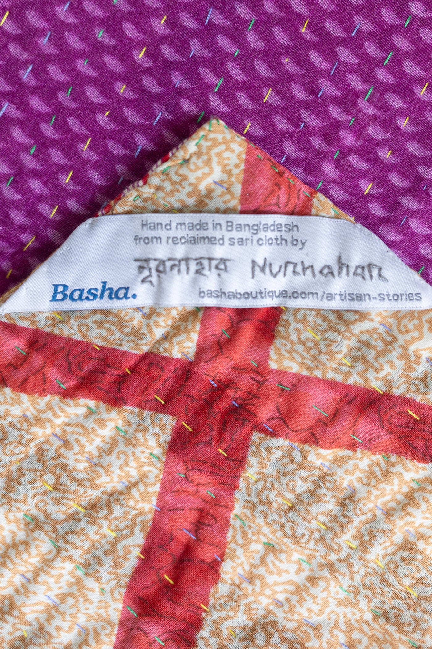 Energetic Kantha Throw Blanket