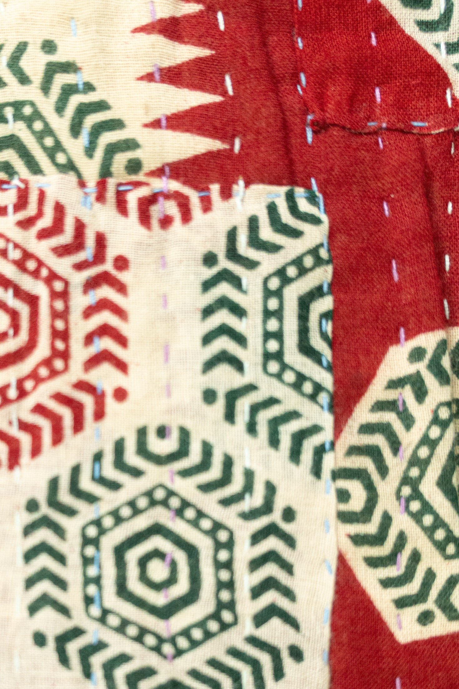 Evergreen Holiday Kantha Blanket