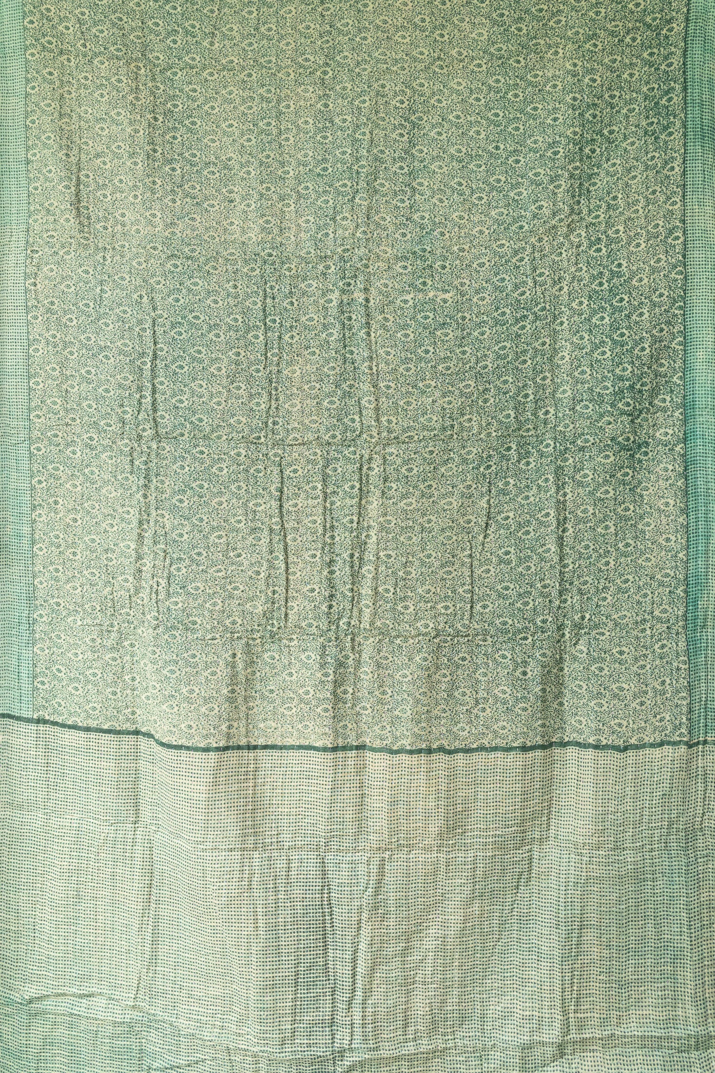 Evergreen Holiday Kantha Blanket