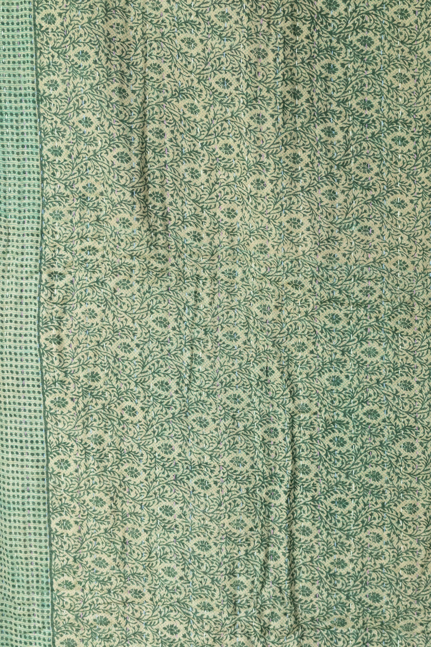 Evergreen Holiday Kantha Blanket