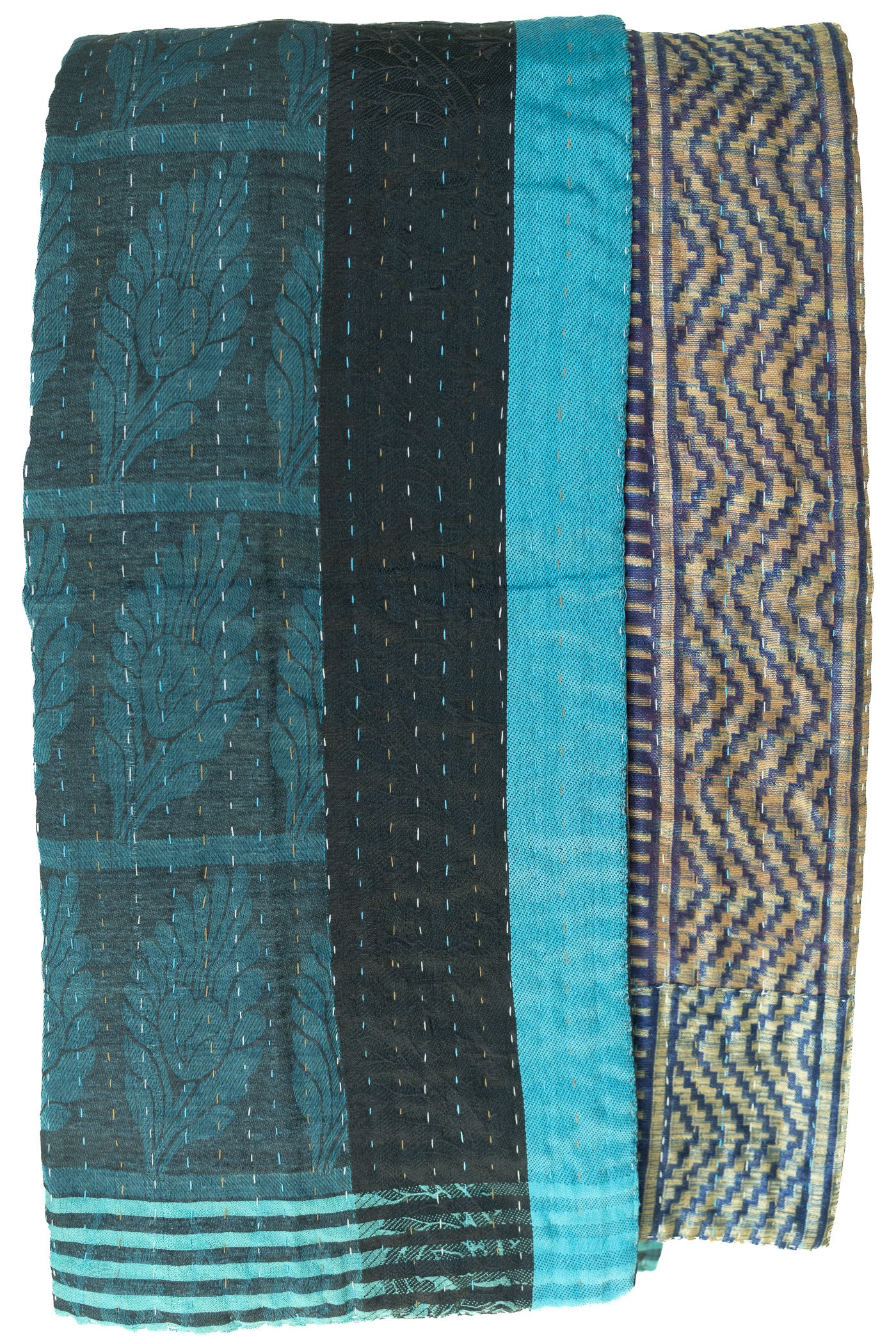 Fable Silk Blend Kantha Throw Blanket