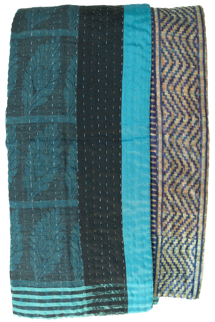 Fable Silk Blend Kantha Throw Blanket
