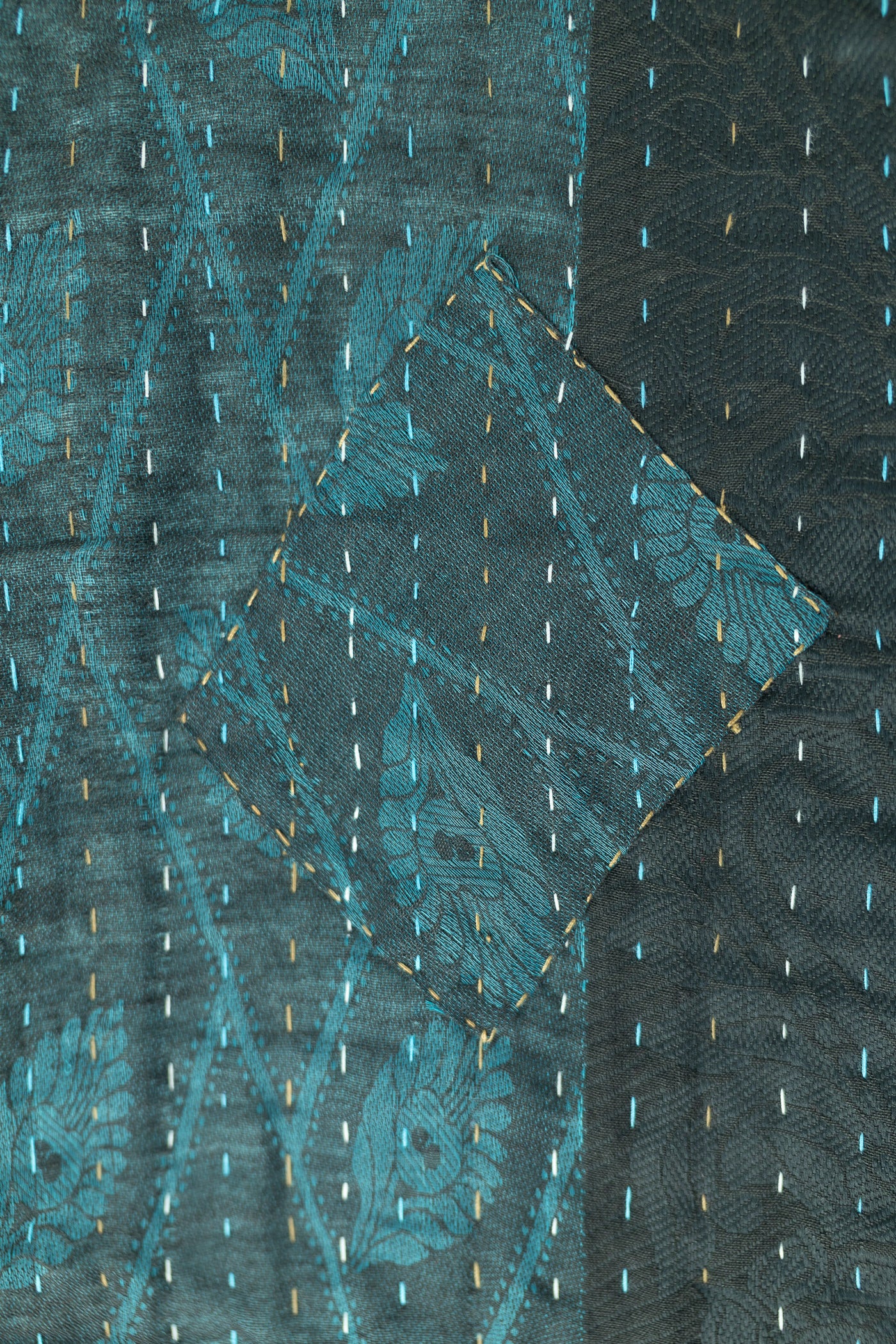Fable Silk Blend Kantha Throw Blanket