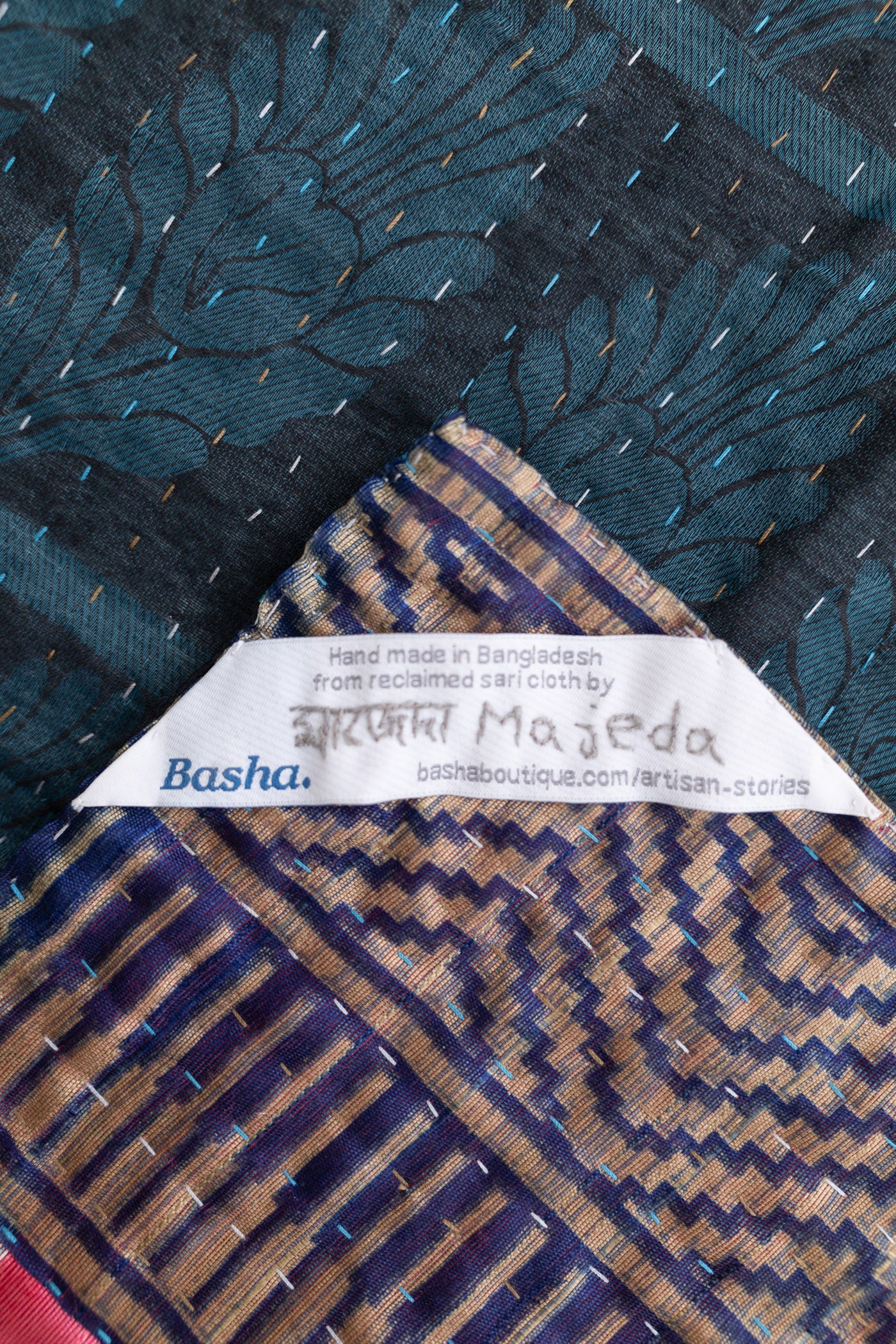 Fable Silk Blend Kantha Throw Blanket